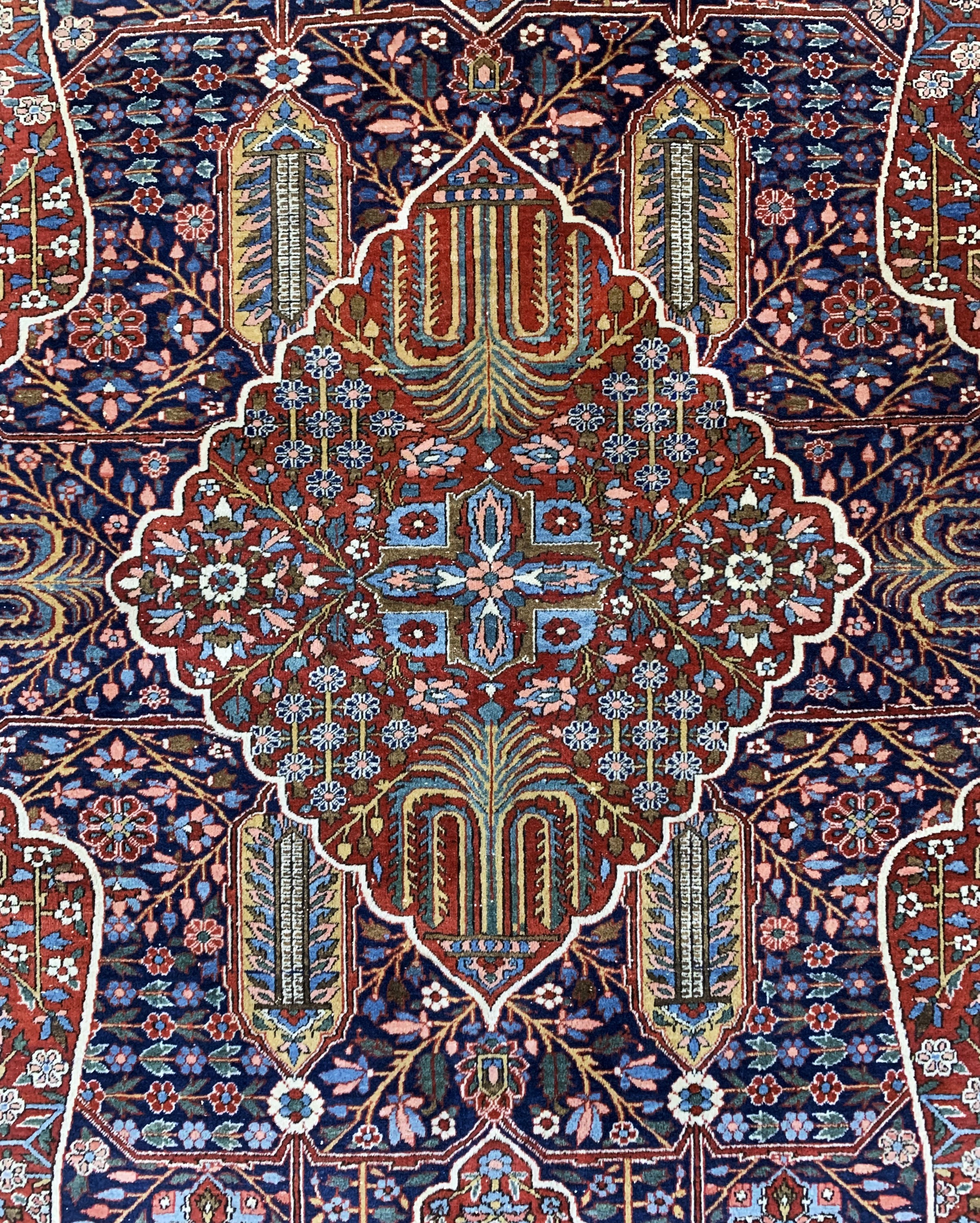 Detail b: Keschan"Ateschoglou"antik, Persien, um 1900, Korkwolle auf Baumwolle, ca. 196 x 140 cm, EHZ: 3