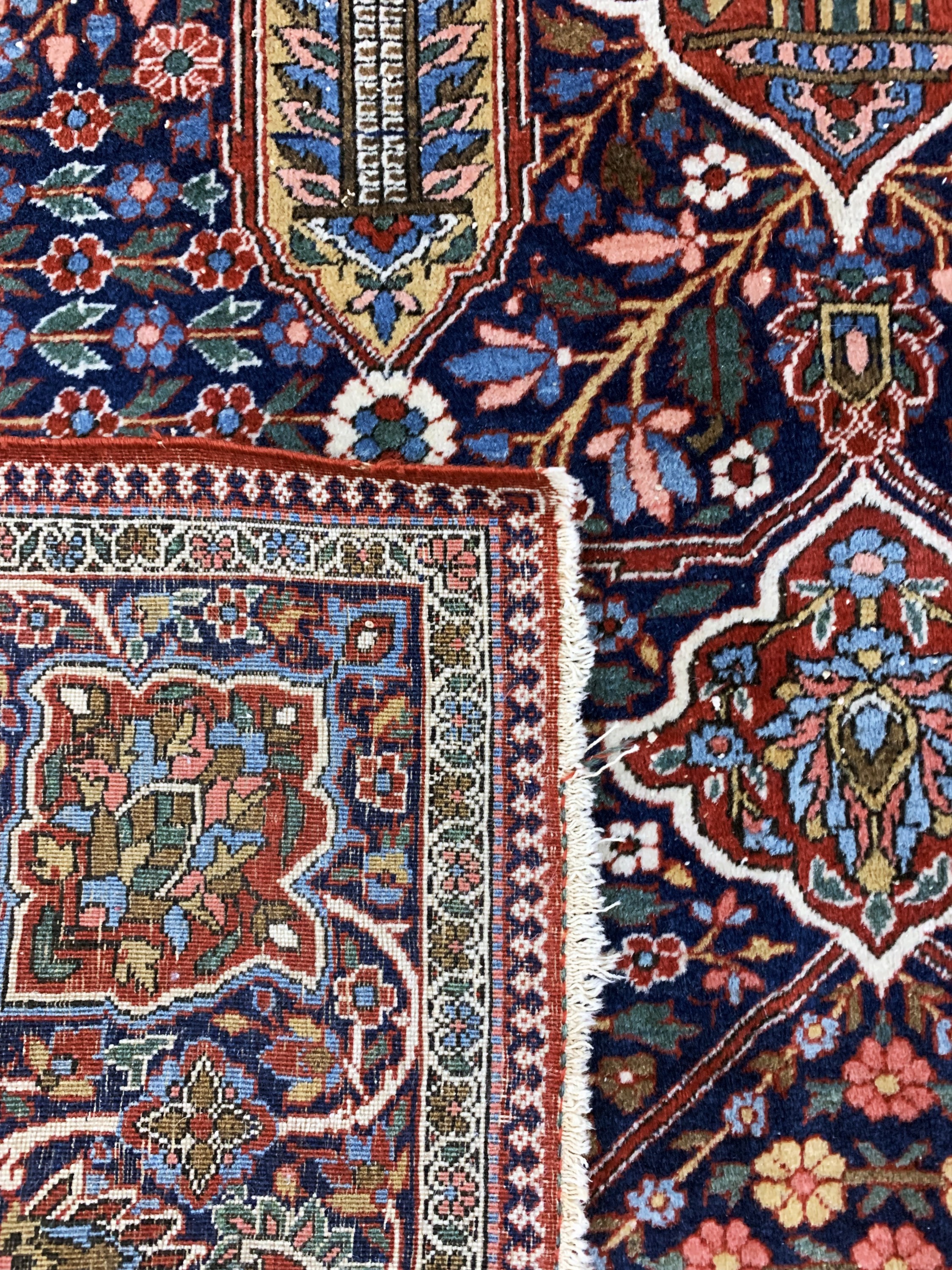 Detail e: Keschan"Ateschoglou"antik, Persien, um 1900, Korkwolle auf Baumwolle, ca. 196 x 140 cm, EHZ: 3