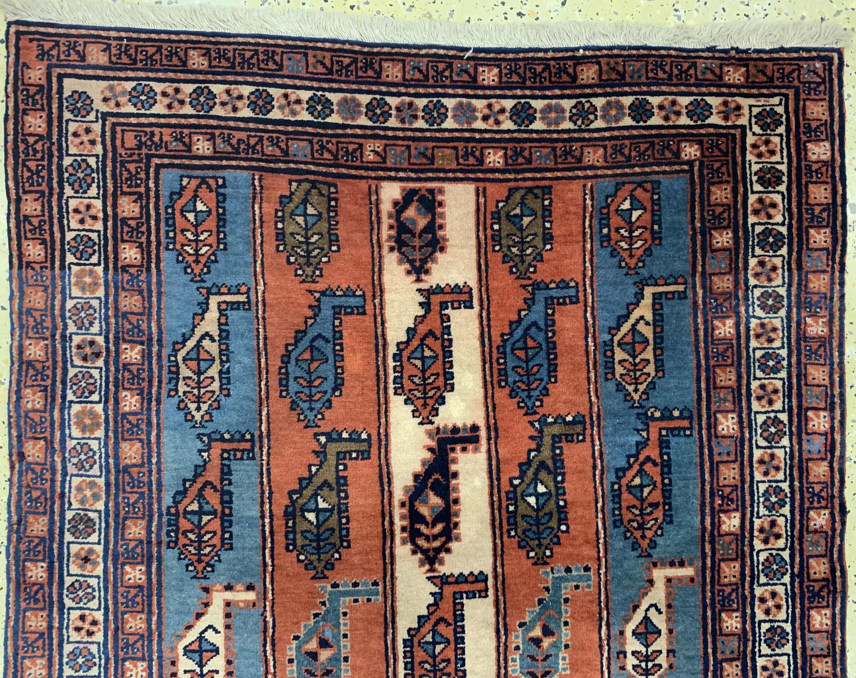 Detail a: Meschgin alt, Persien, Anfang 20.Jhd, Wolleauf Baumwolle, ca. 194 x 97 cm, EHZ: 2, (kleine Restaurierungen)