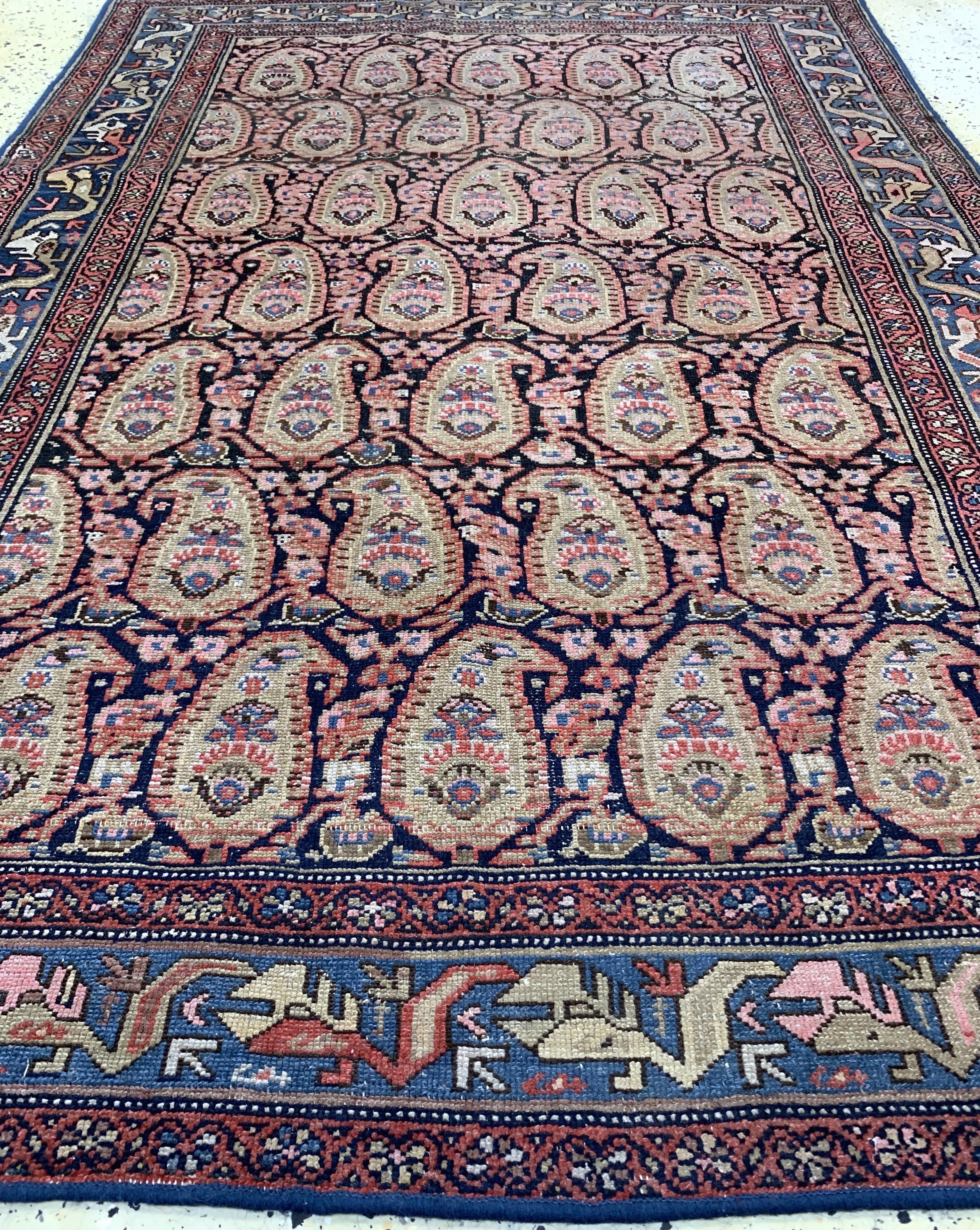 Detail d: Antiker Malayer, Persien, 19.Jhd, Wolle aufBaumwolle, ca. 195 x 125 cm, EHZ: 3