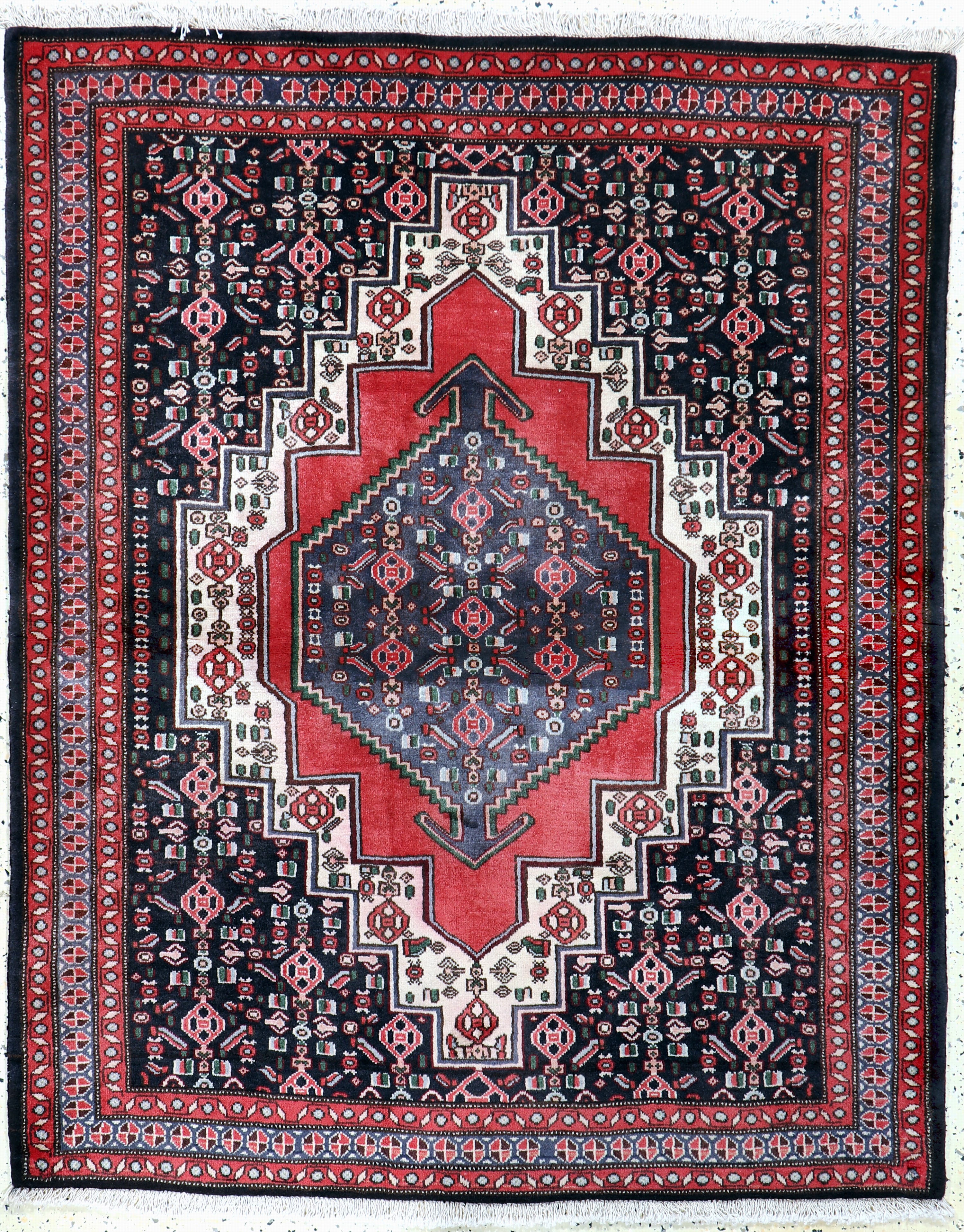 Image 26859568 - Senneh alt, Persien, Mitte 20.Jhd, Wolle auf Baumwolle, ca. 156 x 126 cm, EHZ: 2 ...