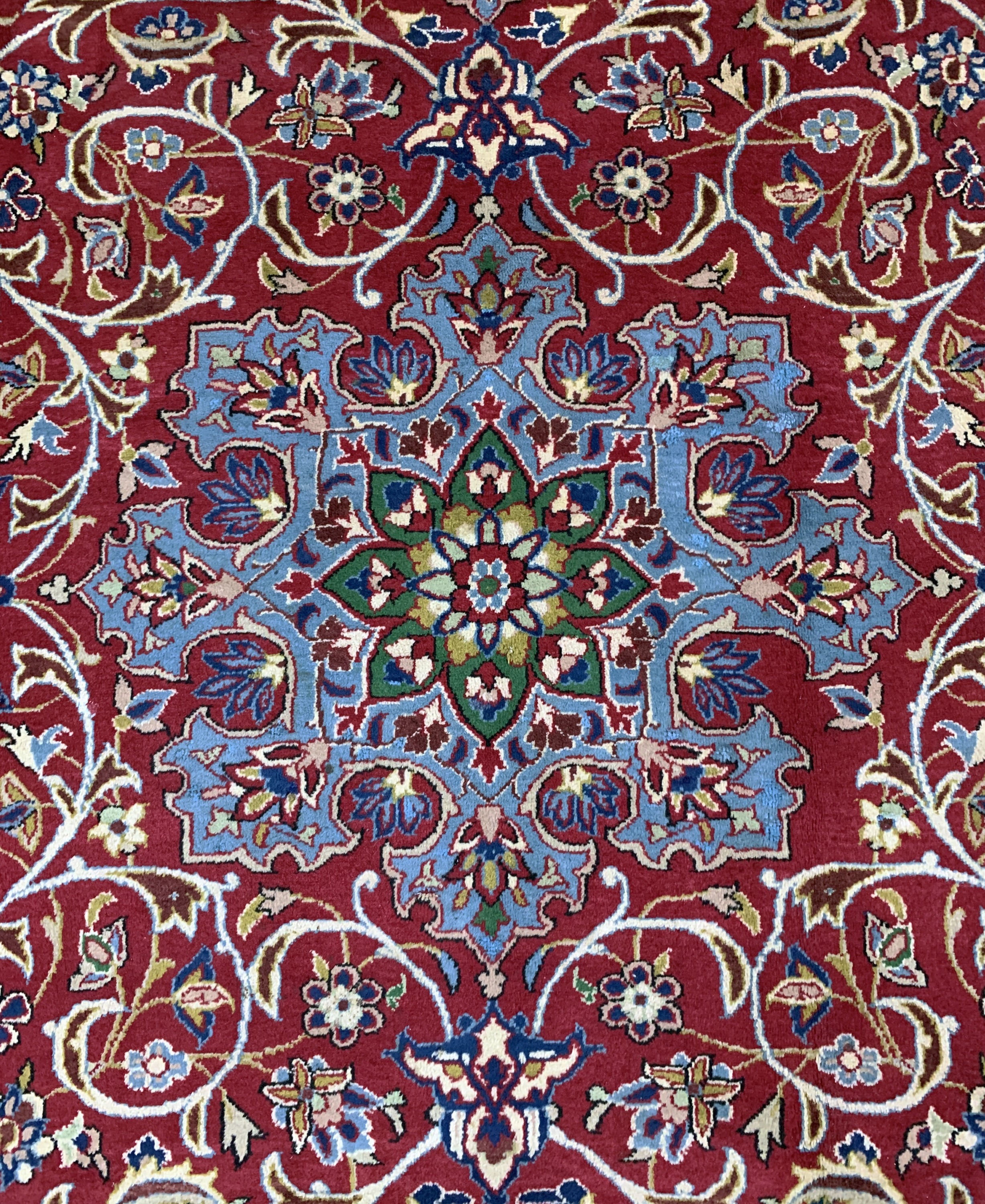 Detail d: Najafabad, Persien, Mitte 20.Jhd, Wolle aufBaumwolle, ca. 318 x 210 cm, EHZ: 2, (restauriert)