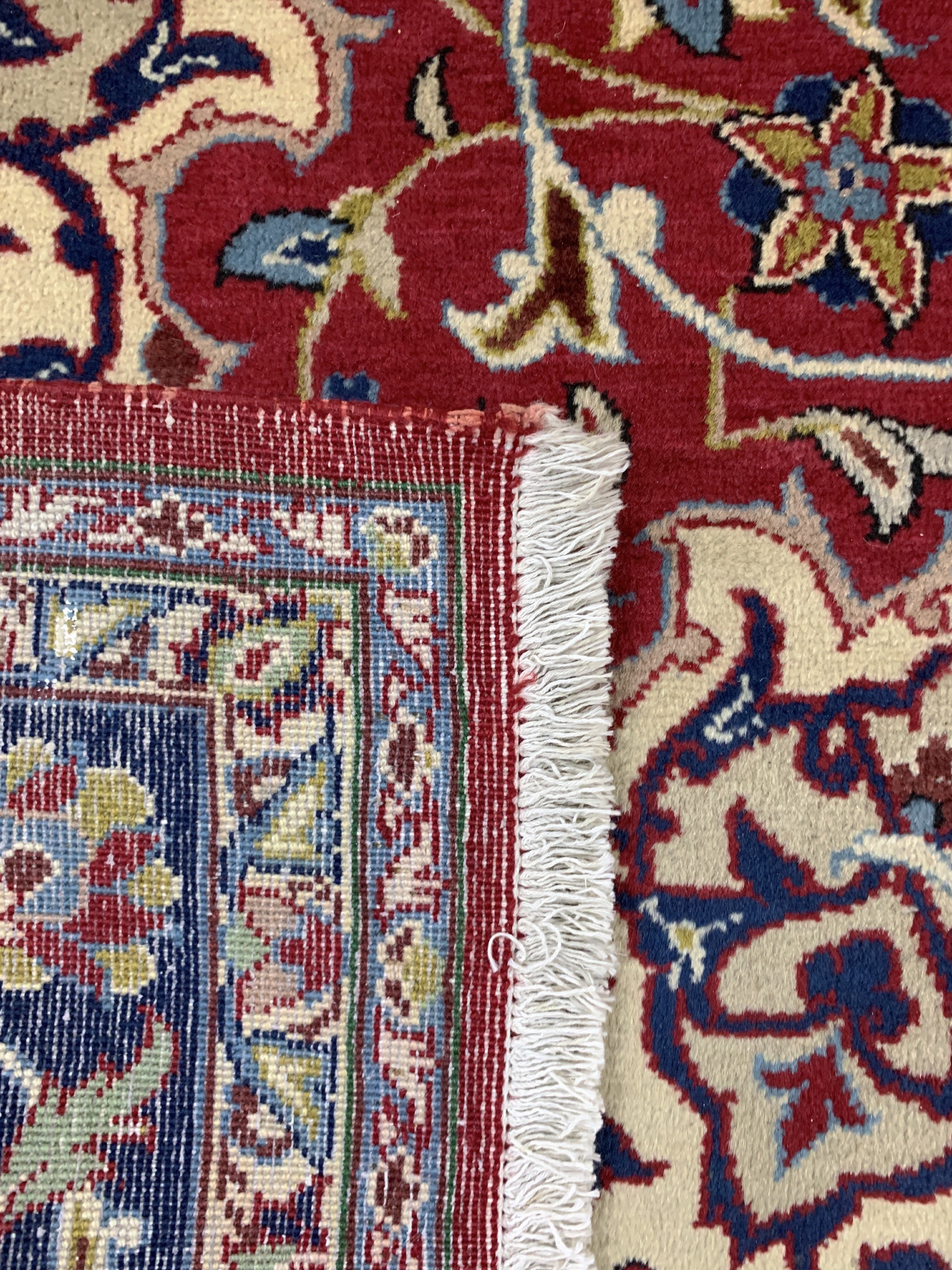 Detail h: Najafabad, Persien, Mitte 20.Jhd, Wolle aufBaumwolle, ca. 318 x 210 cm, EHZ: 2, (restauriert)
