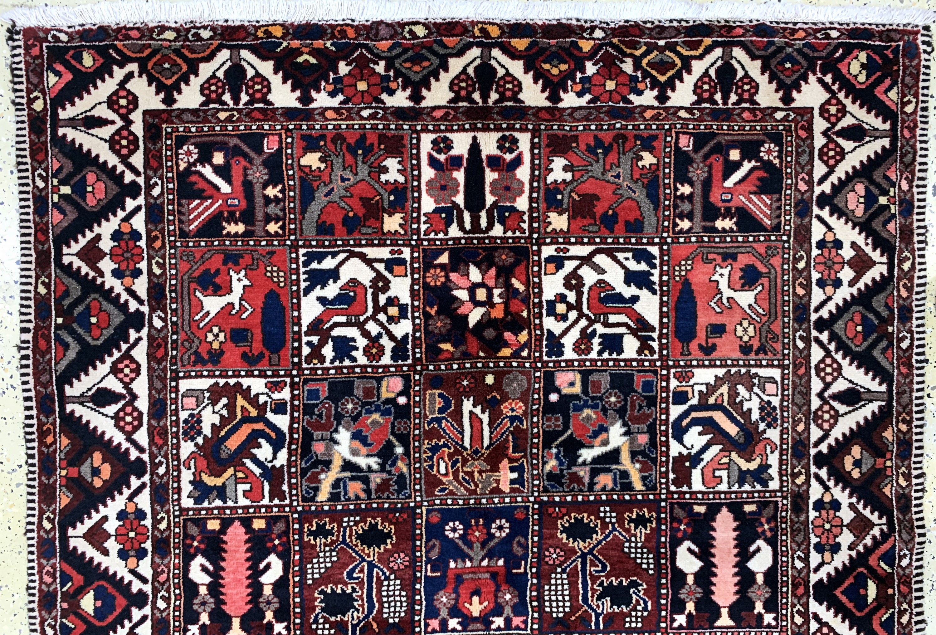 Detail a: Bachtiar, Persien, Mitte 20.Jhd, Wolle auf Baumwolle, ca. 289 x 154 cm, EHZ: 2