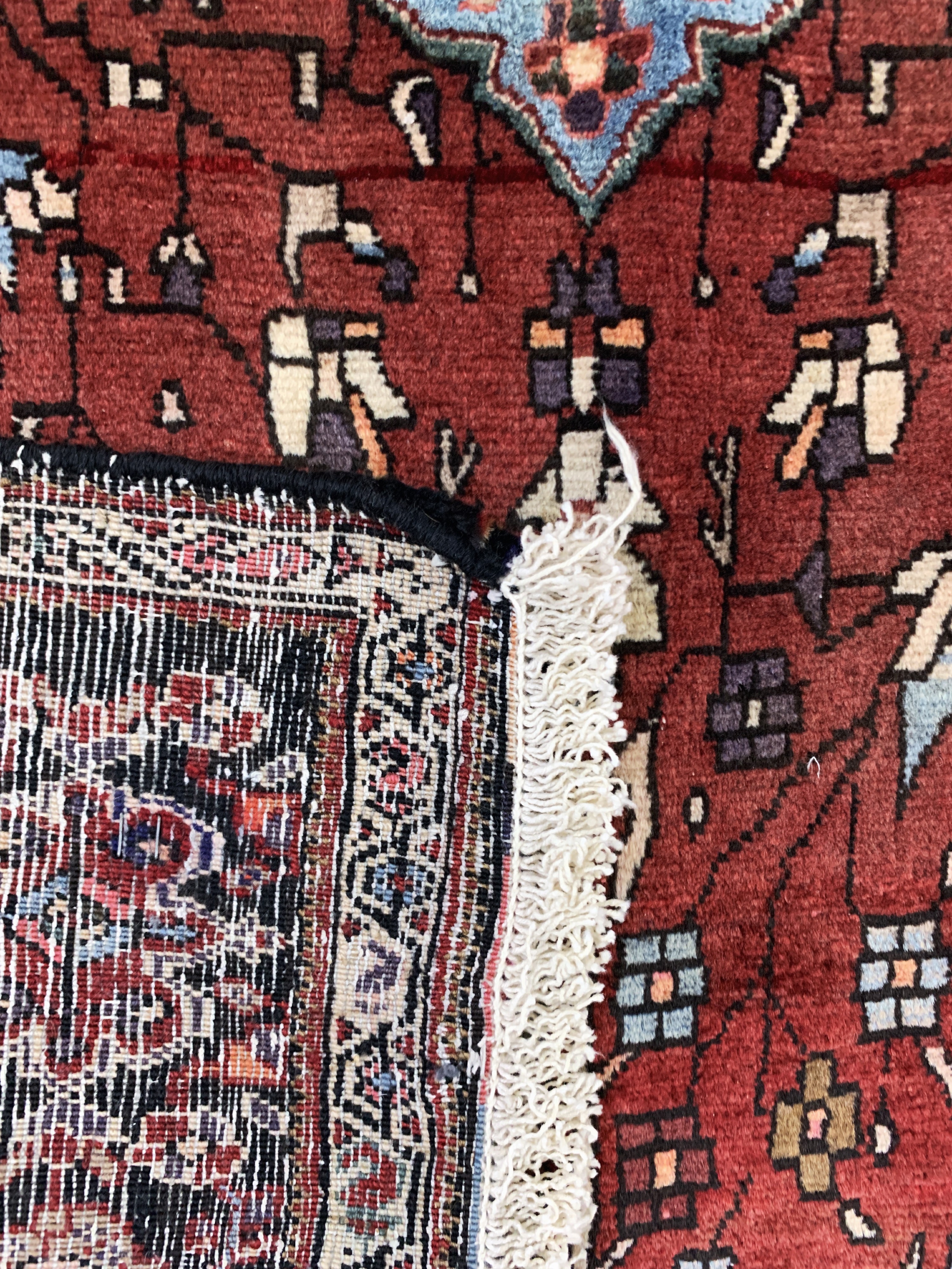 Detail e: Gholtogh alt, Persien, Mitte 20.Jhd, Wolle auf Baumwolle, ca. 207 x 130 cm, EHZ: 2
