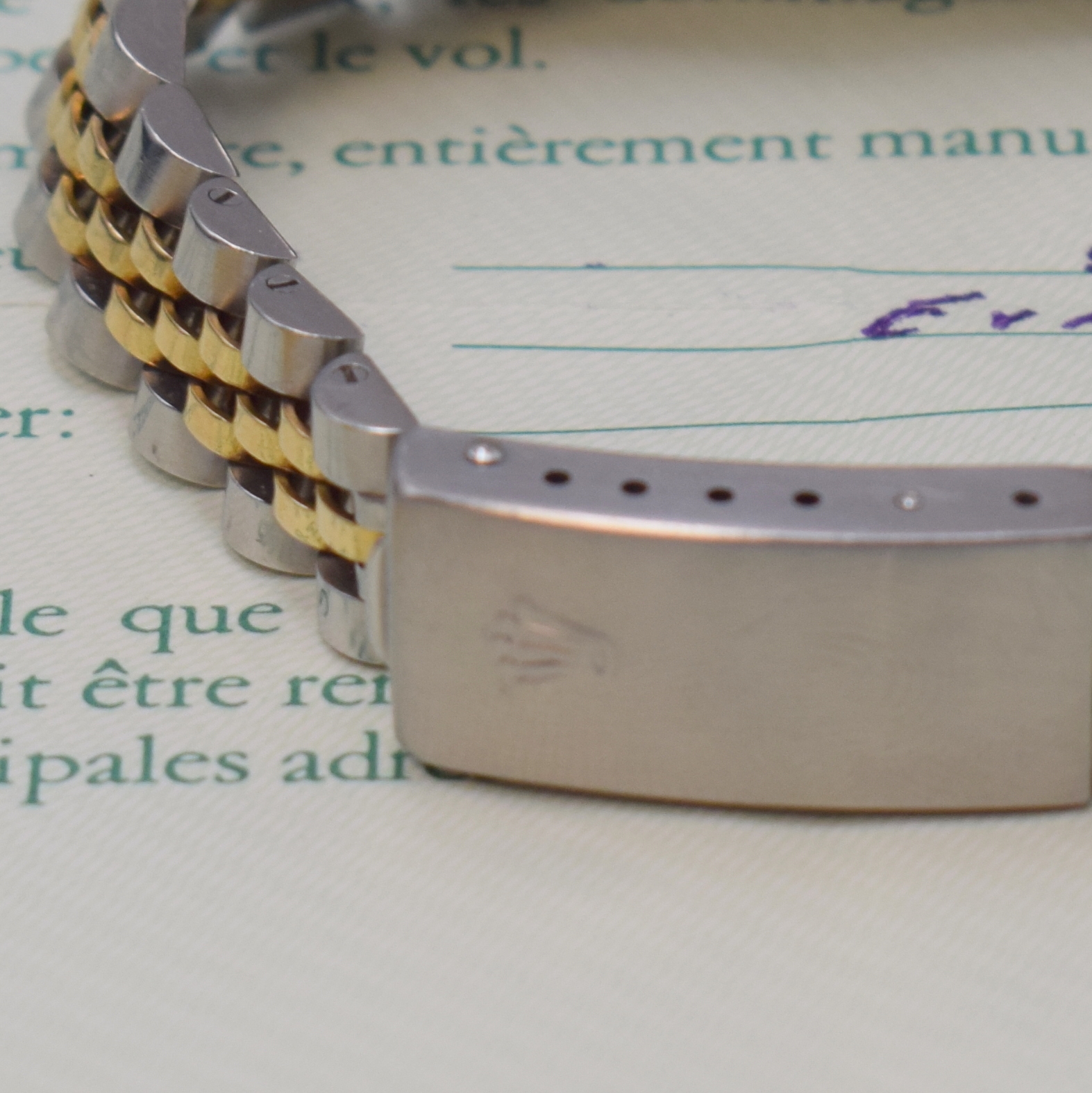 Detail b: ROLEX Damenarmbanduhr Oyster Perpetual Date Referenz 69173, Schweiz verk. lt. beil. Garantie 01/1986, Automatik, Edelstahl/Gold kombiniert inkl. ...
