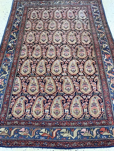 26859558e - Antiker Malayer, Persien, 19.Jhd, Wolle aufBaumwolle, ca. 195 x 125 cm, EHZ: 3 ...
