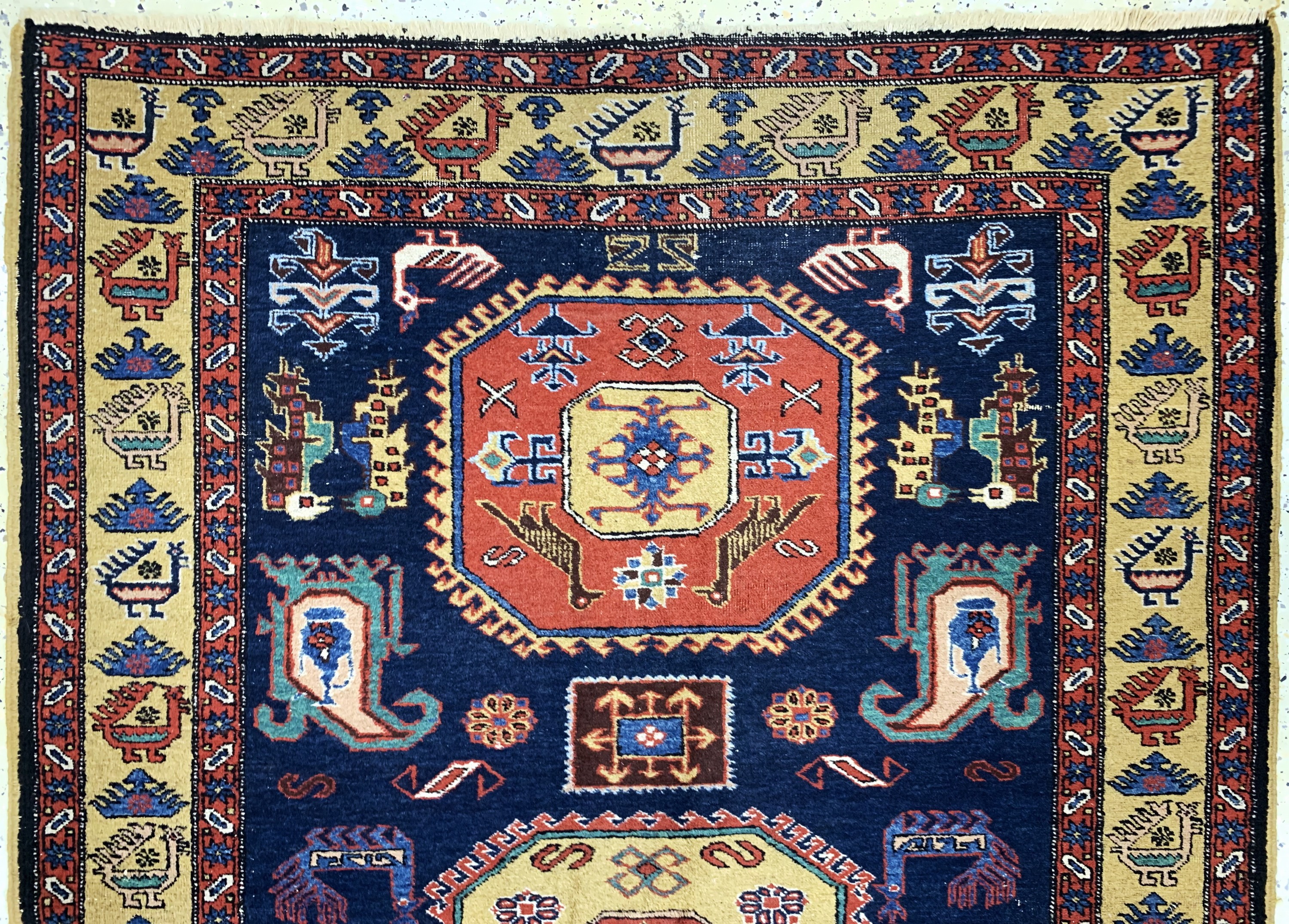 Detail a: Meschgin alt, Persien, Mitte 20.Jhd, Wolle auf Baumwolle, ca. 205 x 140 cm, EHZ: 3