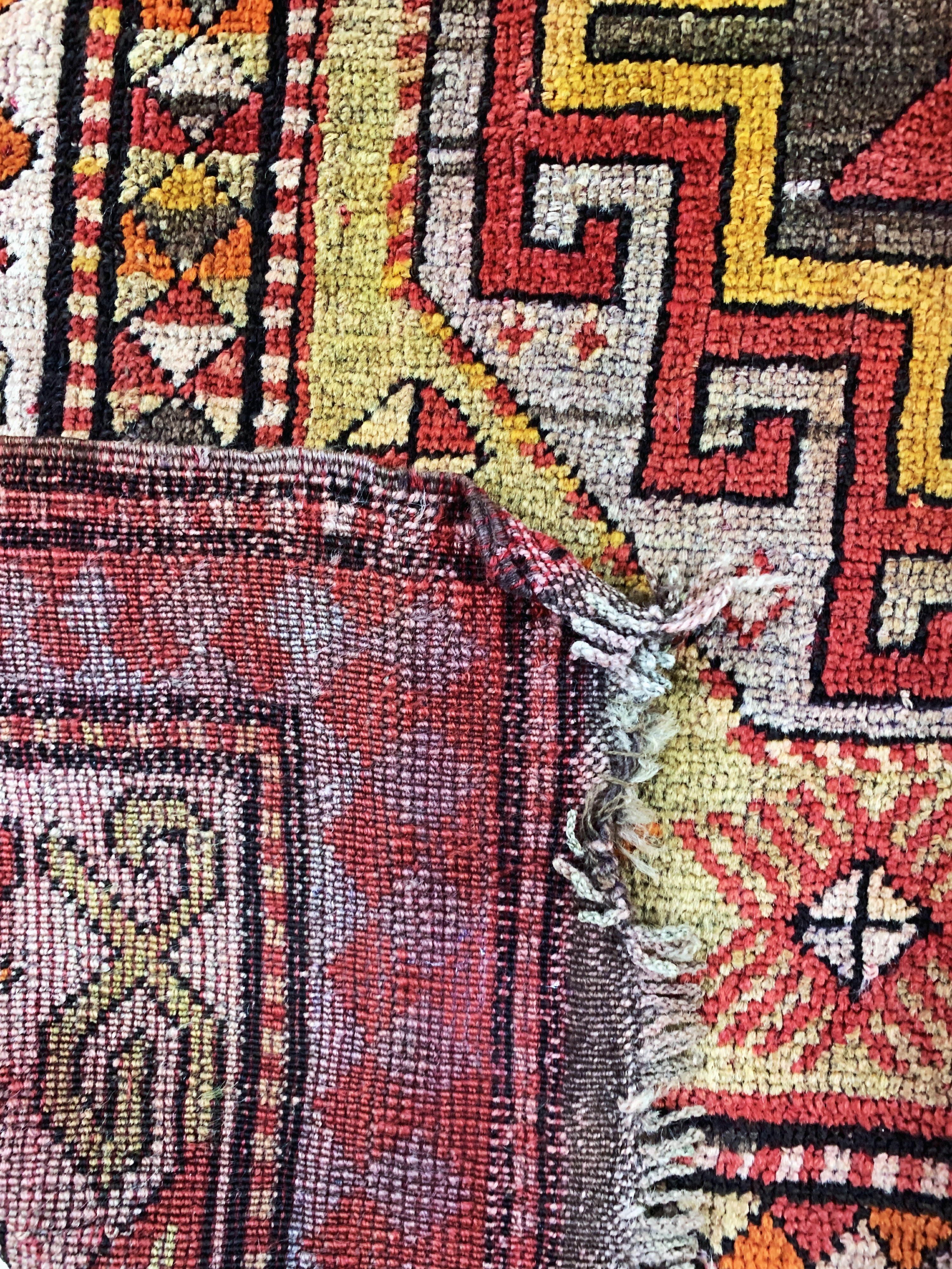 Detail f: Kazak antik, Kaukasus, um 1900, Wolle auf Wolle, ca. 332 x 140 cm, EHZ: 3