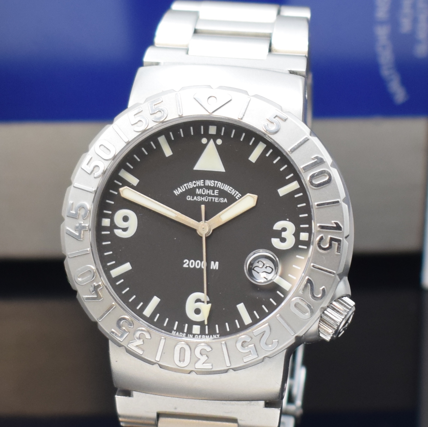 Detail a: NAUTISCHE INSTRUMENTE MÜHLE GLASHÜTTE/SA. Herrenarmbanduhr Modell Nautic-Timer Referenz M1-41-20, Automatik, Edelstahlgeh. inkl. Gliederband m. ...