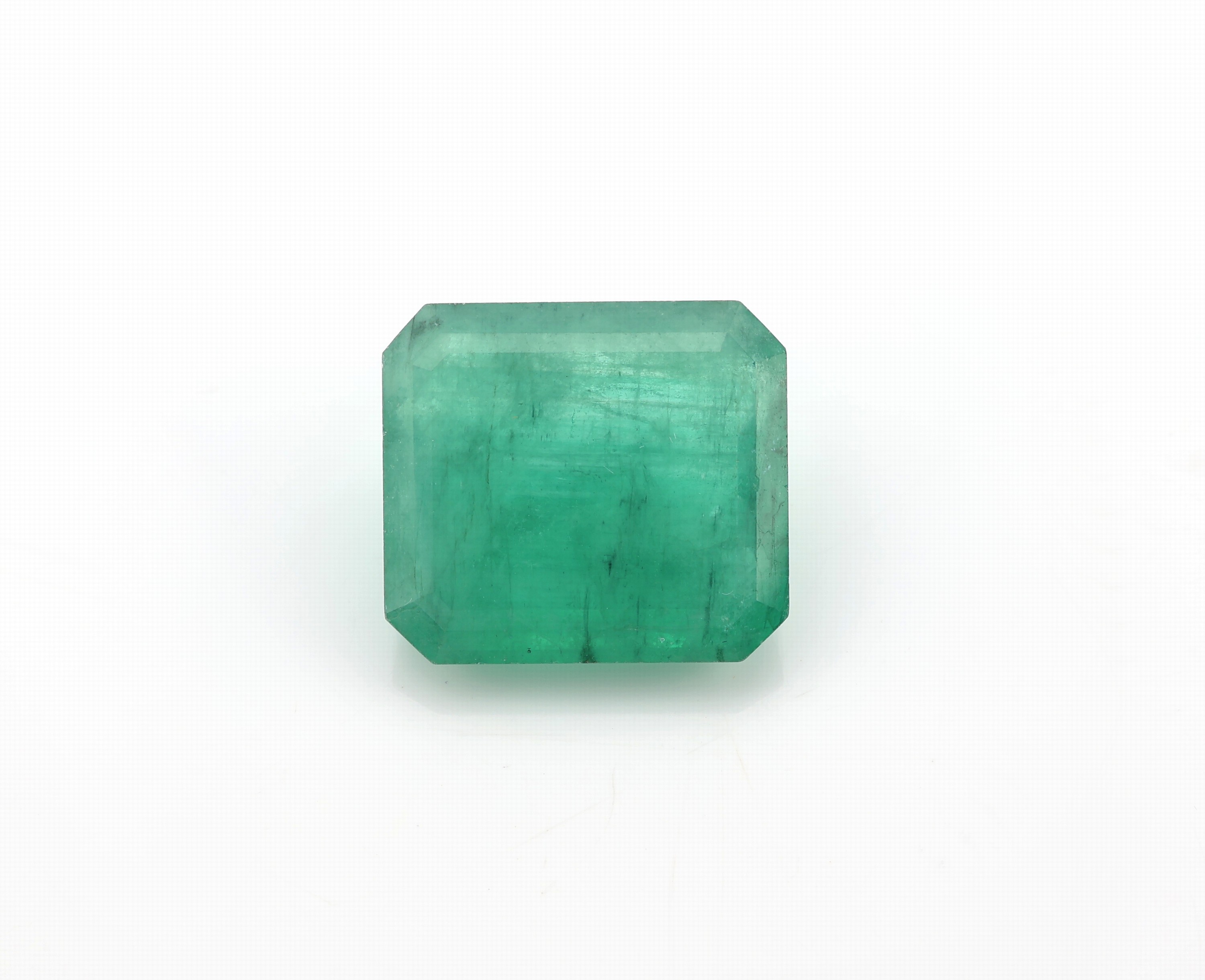 Loser facett. Smaragd, 7.51 ct, Rechteck, nat. Einschlüsse