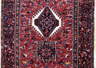 26860087c - Garadjeh alt, Persien, Mitte 20.Jhd, Wolle auf Baumwolle, ca. 413 x 154 cm, EHZ: 1-2 ...