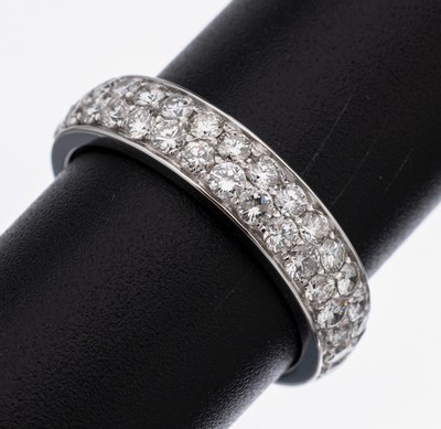 Image 26860117 - 14 kt Gold Brillant-Memoryring, WG 585/000,2-rhg. bes. mit Brillanten zus. ca. 1.94 ct ...