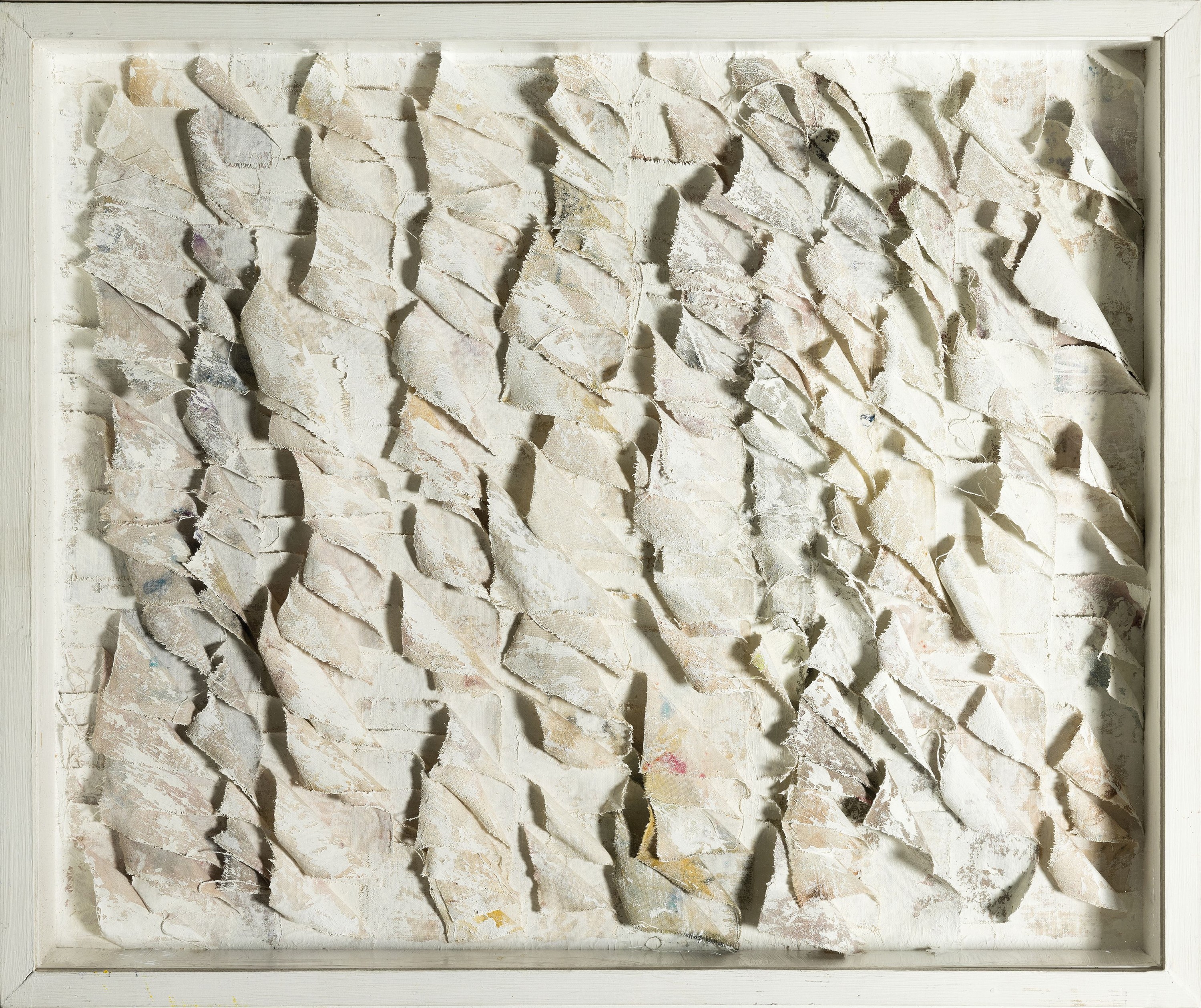 Detail k: Haidy Hausmann, 1946-2017, Acryl über Stoff auf Holzplatte, sign. und dat. 83, unter Plexiglas gerahmt, ca. 51x44cm