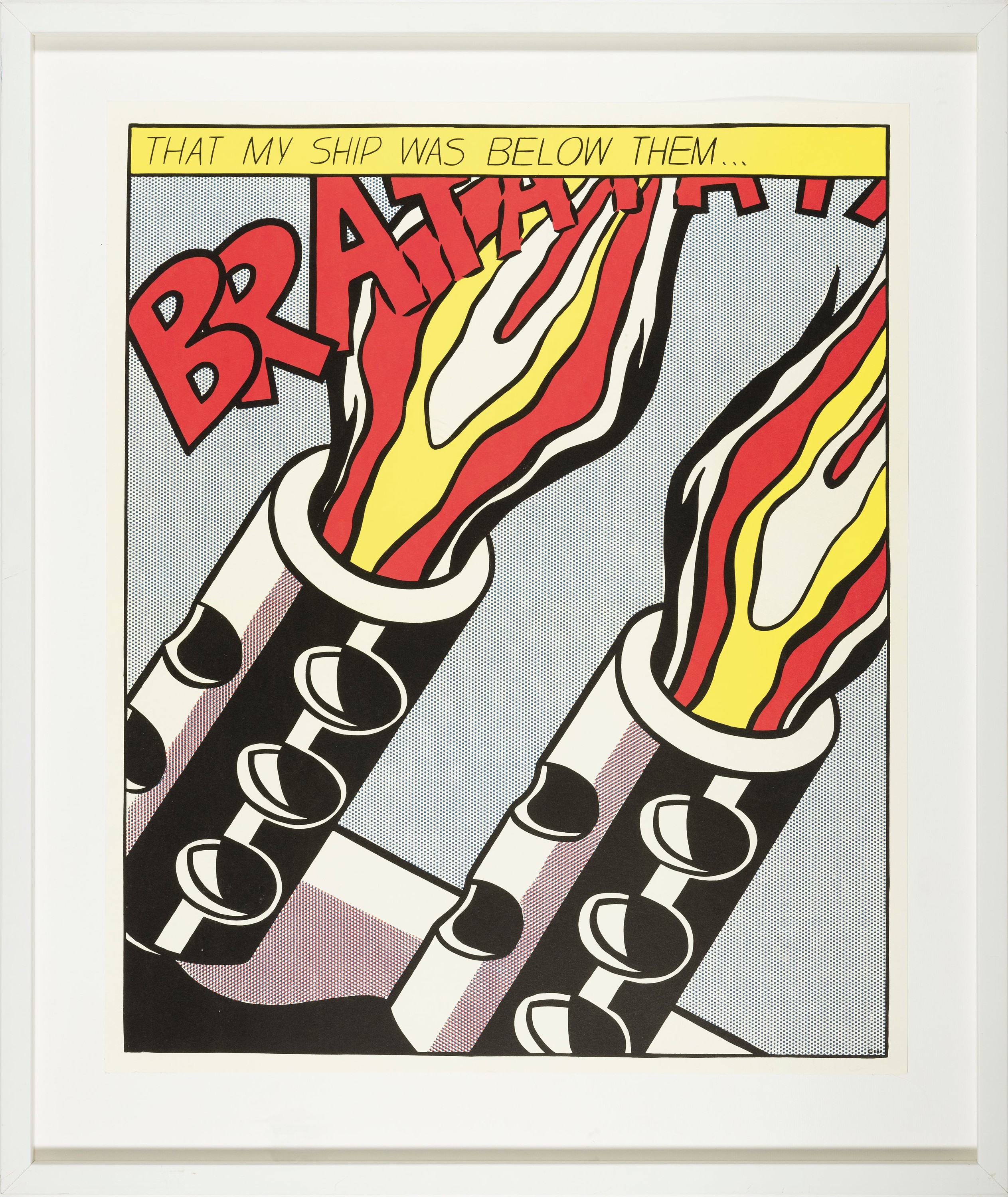 Detail k: nach Roy Lichtenstein (1923-1997), That my shlip was below them... aus der dreiteiligen Serie: As I opened fire von 1964, Farboffset, hrsg. Stedelijk ...