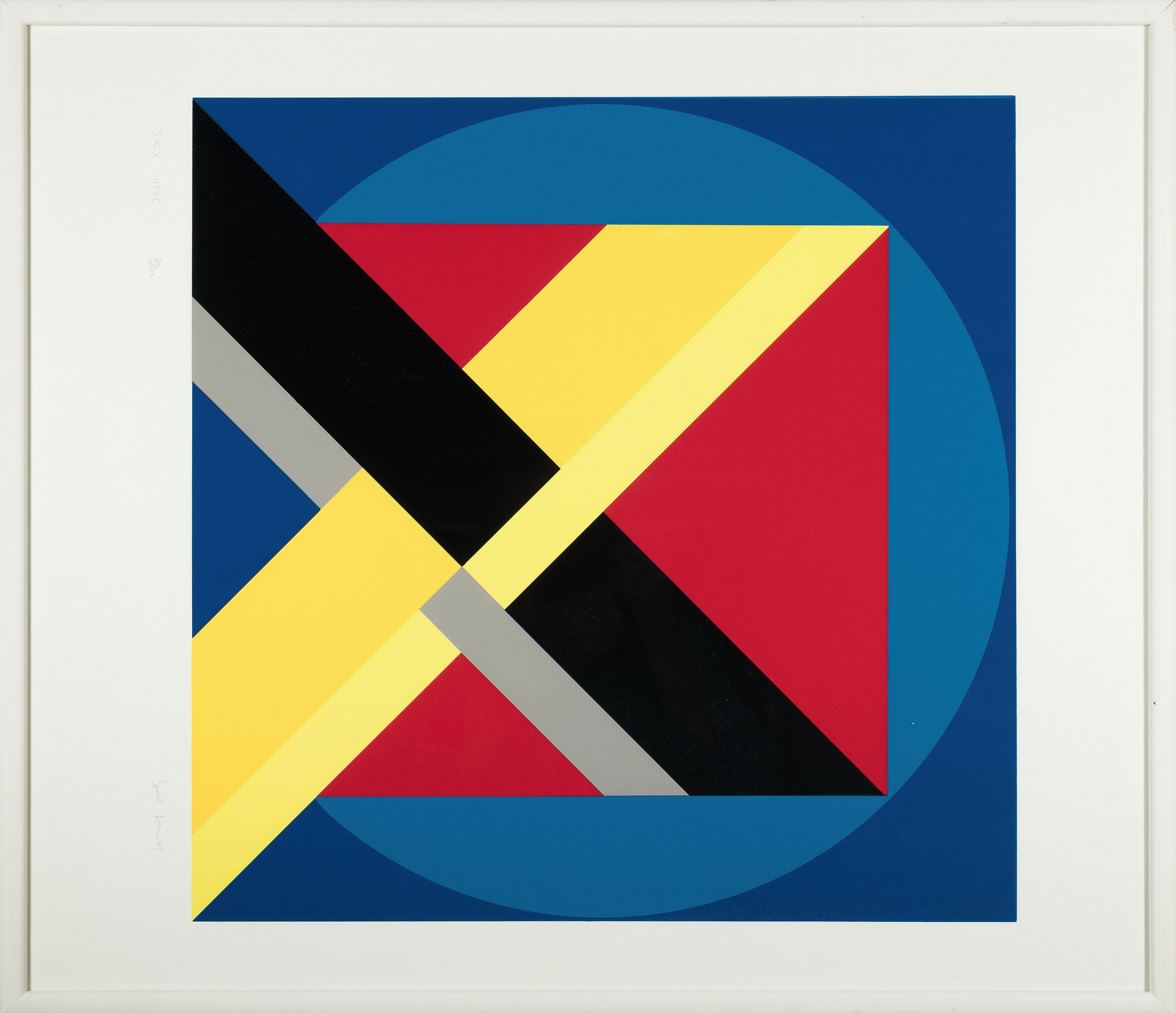 Detail k: Gerd Lind, geb. 1942 Mannheim, Farbserigraphie, handsign., num. 87/100, betitelt S.K.X.1976, ca. 50x50cm, u.Gl., R. ca. 71x62cm, Studium an der ...