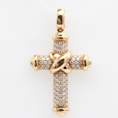 Image 26860928 - Clipanhänger "Kreuz" mit Brillanten, RG 750/000, Brill. zus. 0.70 ct ...