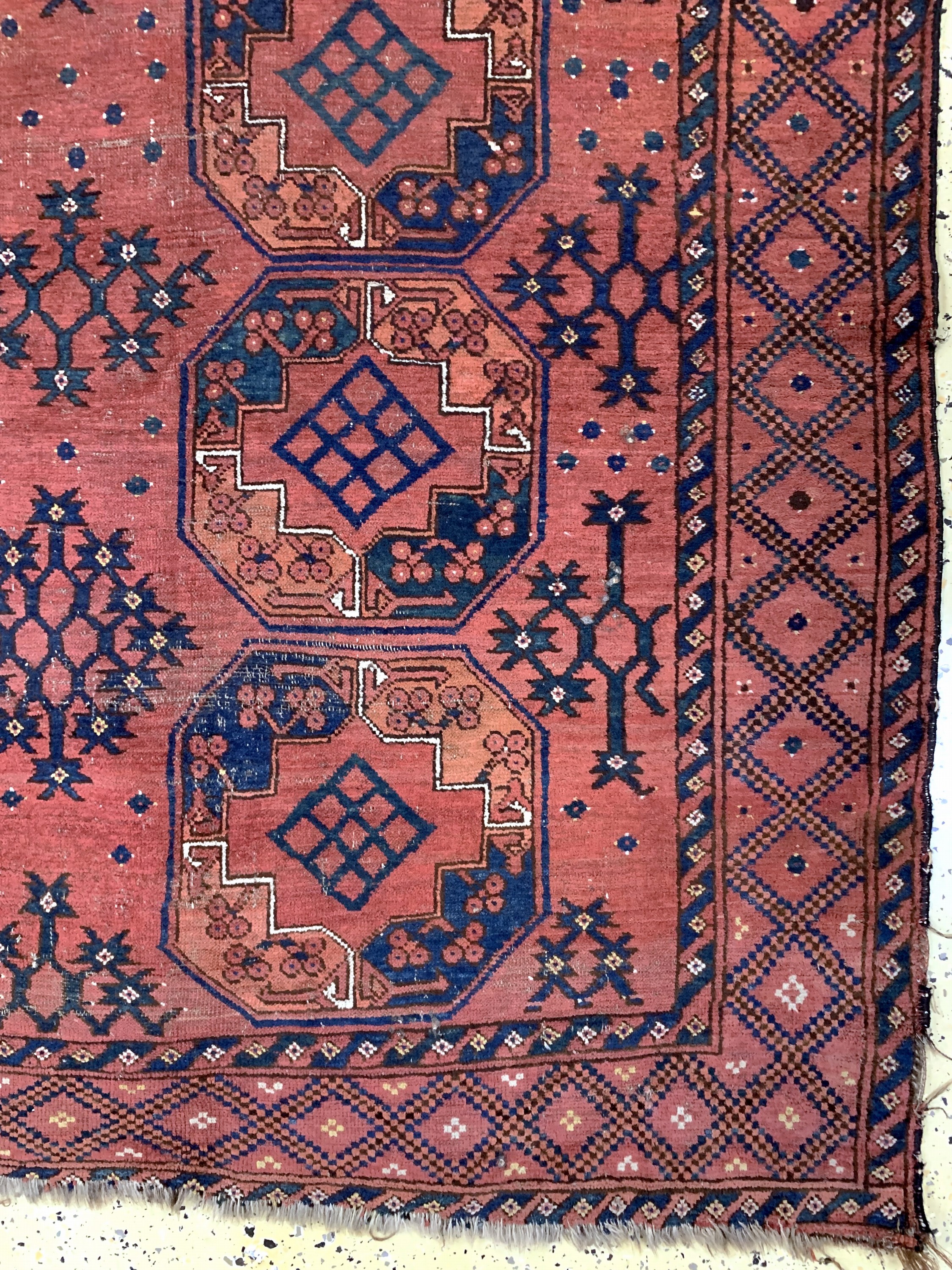 Detail a: Ersari antik, Turkmenistan, 19.Jhd, Wolle auf Wolle, ca. 286 x 220 cm, EHZ: 4