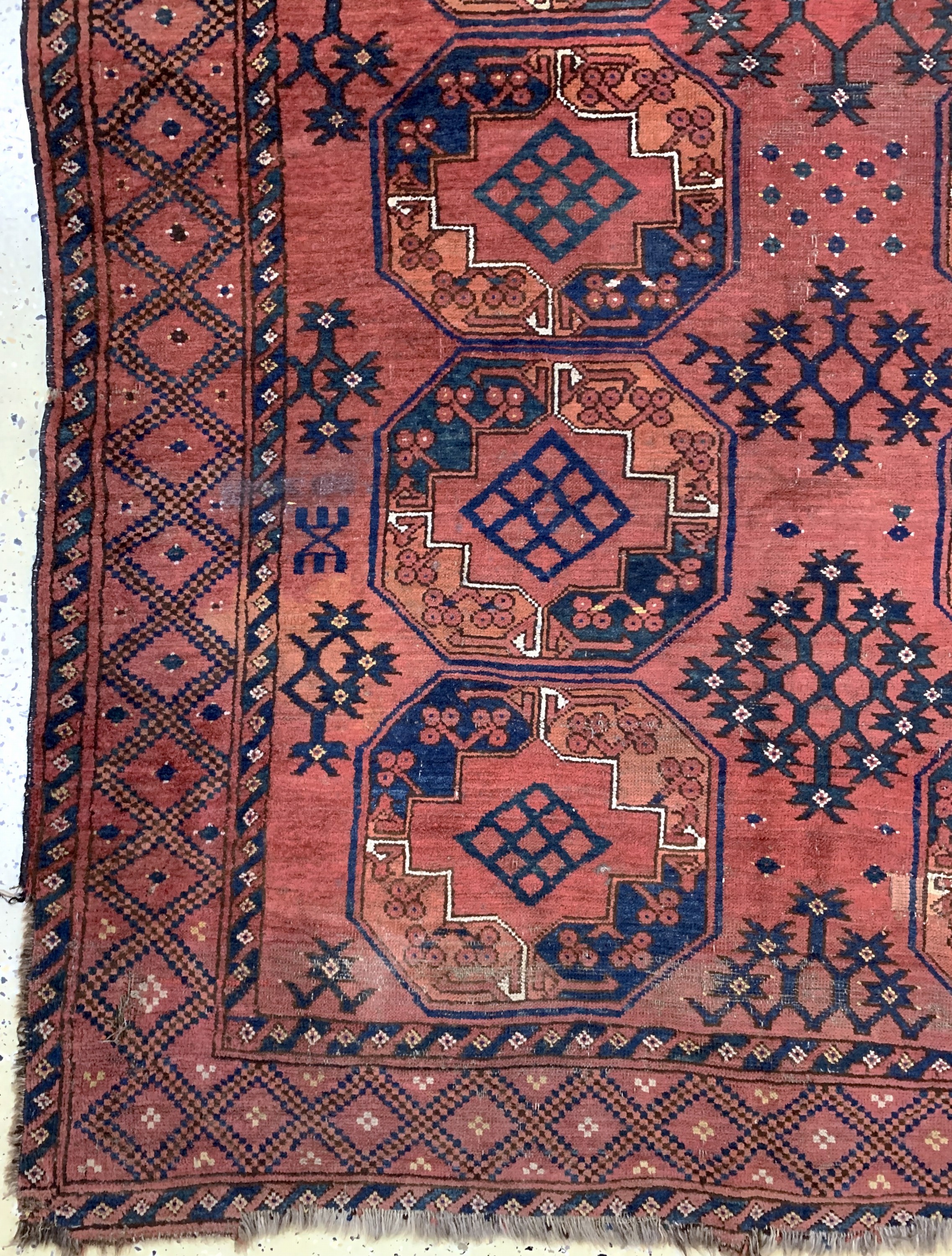 Detail b: Ersari antik, Turkmenistan, 19.Jhd, Wolle auf Wolle, ca. 286 x 220 cm, EHZ: 4