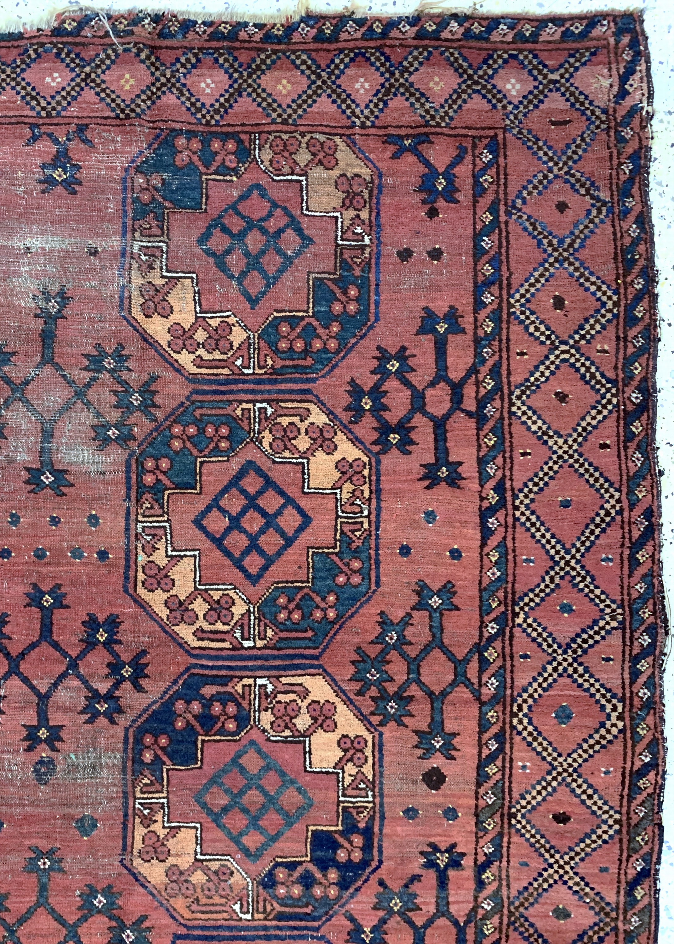 Detail d: Ersari antik, Turkmenistan, 19.Jhd, Wolle auf Wolle, ca. 286 x 220 cm, EHZ: 4