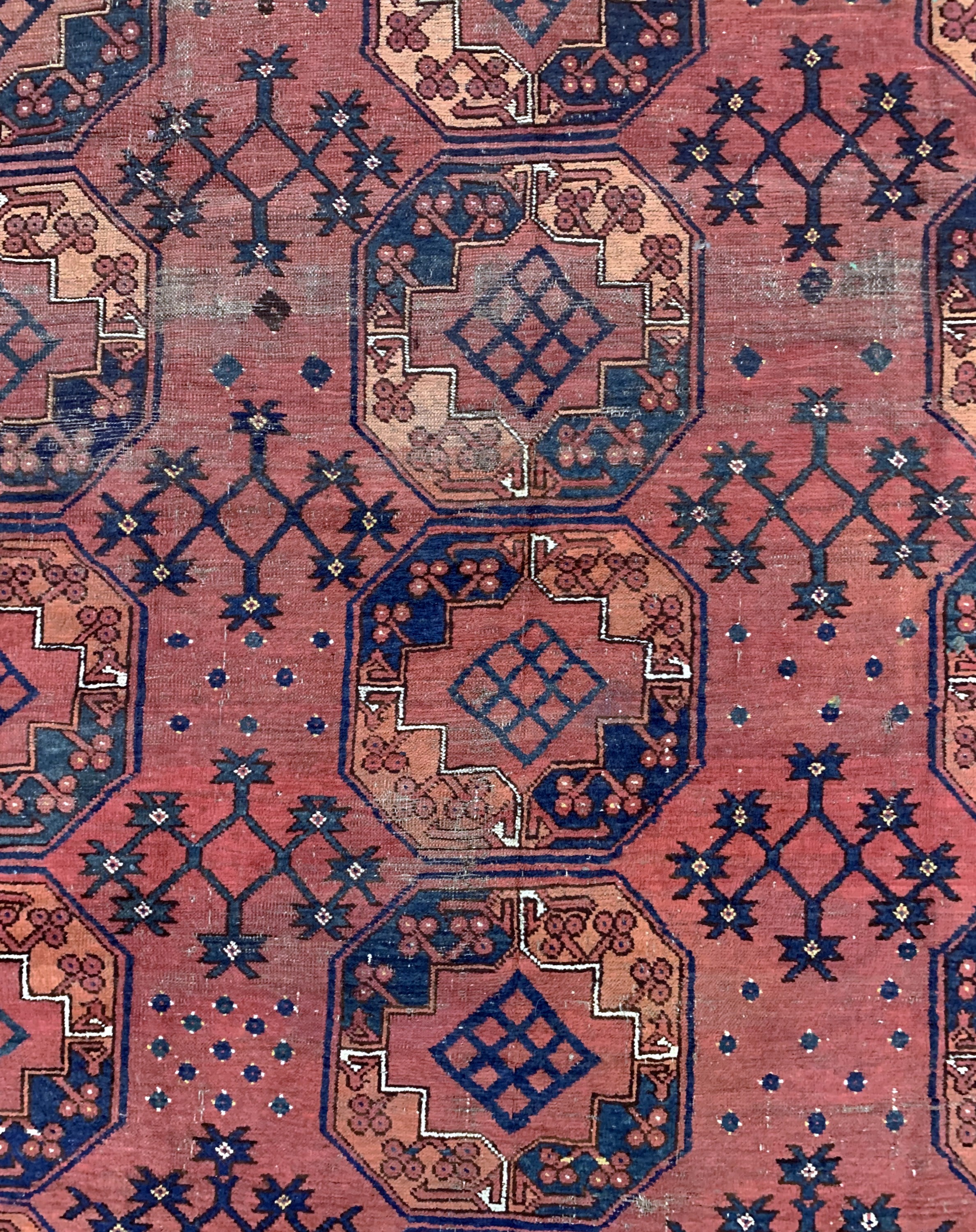 Detail e: Ersari antik, Turkmenistan, 19.Jhd, Wolle auf Wolle, ca. 286 x 220 cm, EHZ: 4