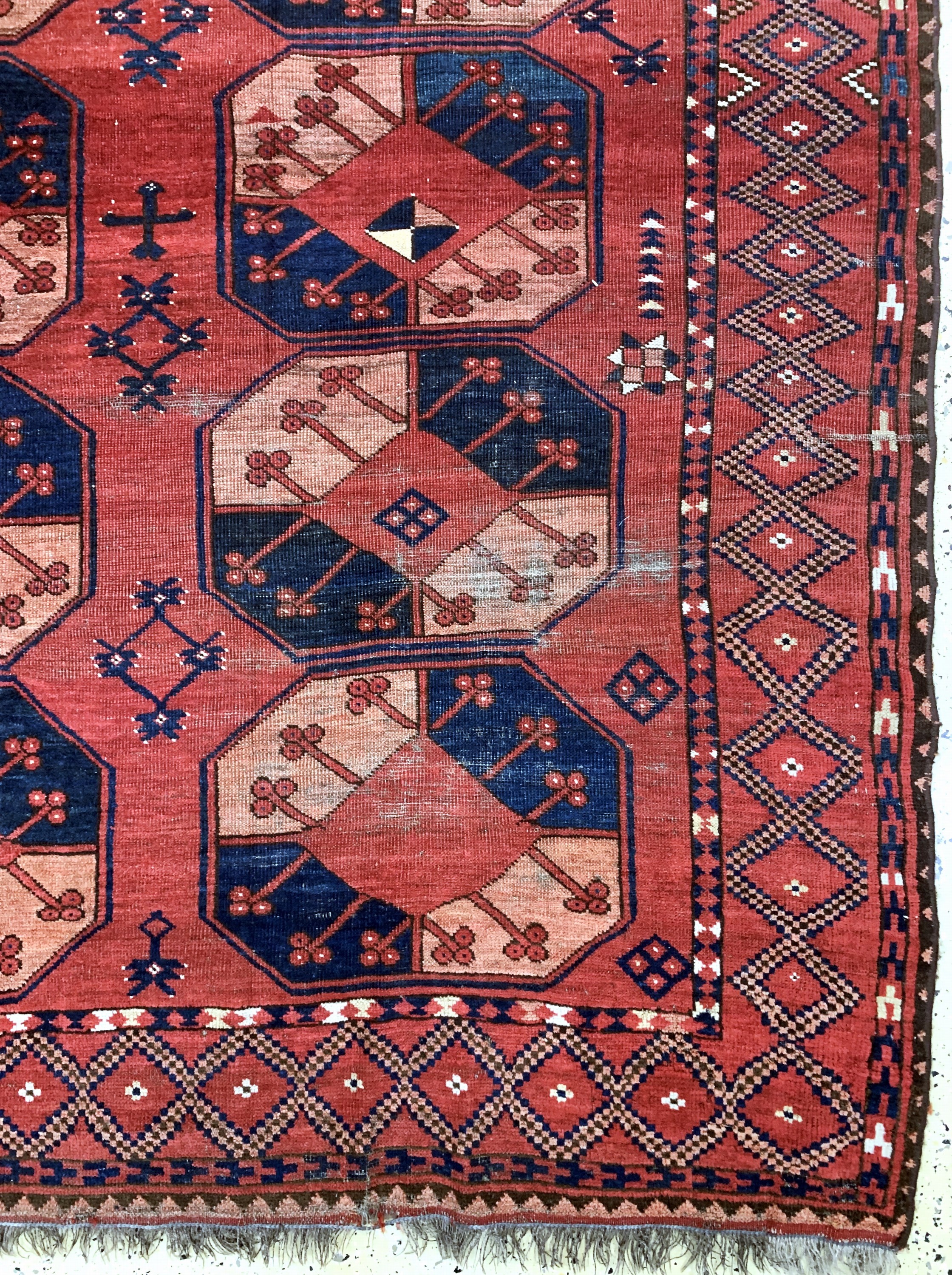 Detail a: Ersari antik, Turkmenistan, 19.Jhd, Wolle auf Wolle, ca. 263 x 213 cm, EHZ: 4