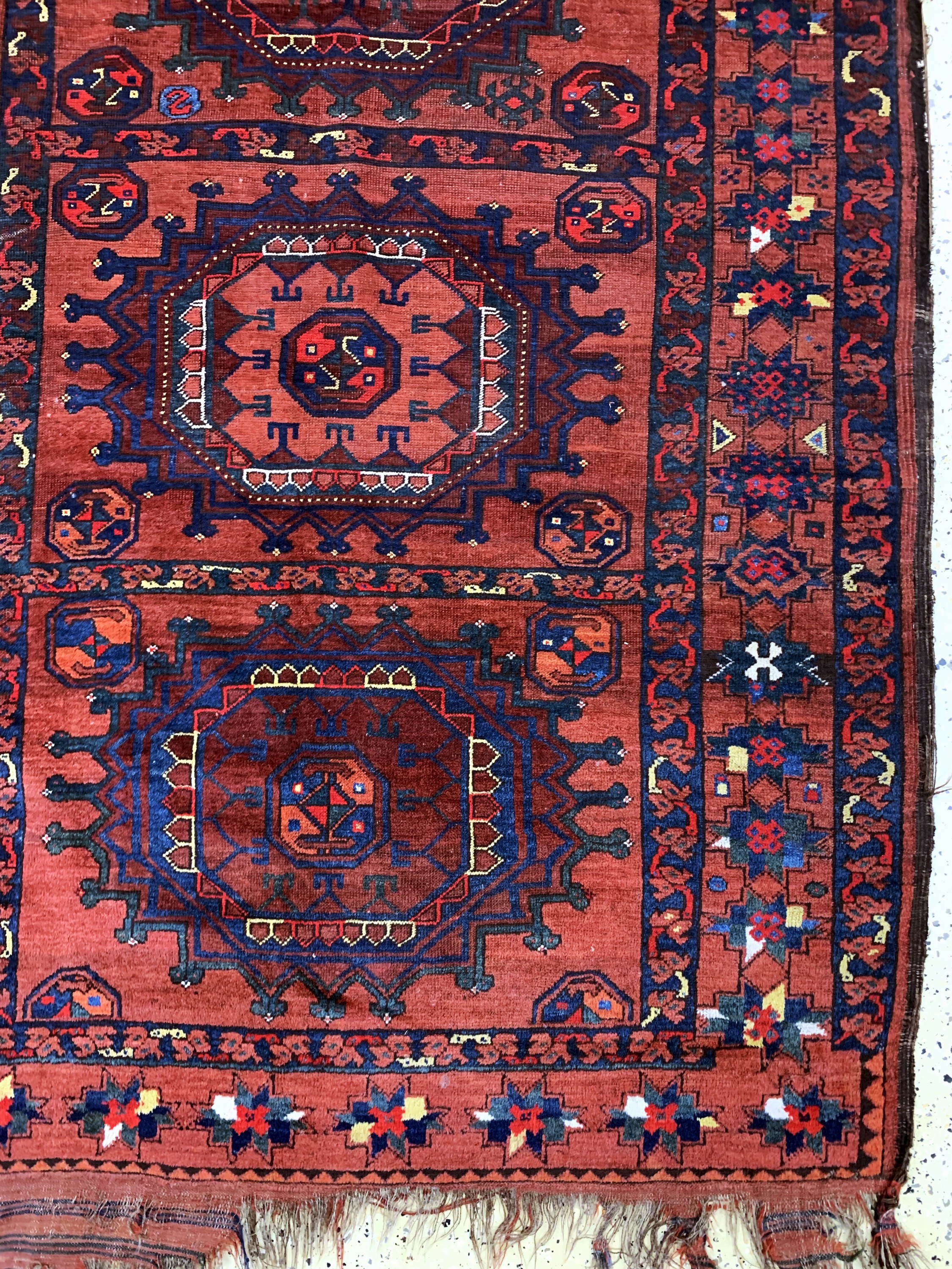 Detail a: Ersari antik, Turkmenistan, 19.Jhd, Wolle auf Wolle, ca. 293 x 226 cm, EHZ: 4