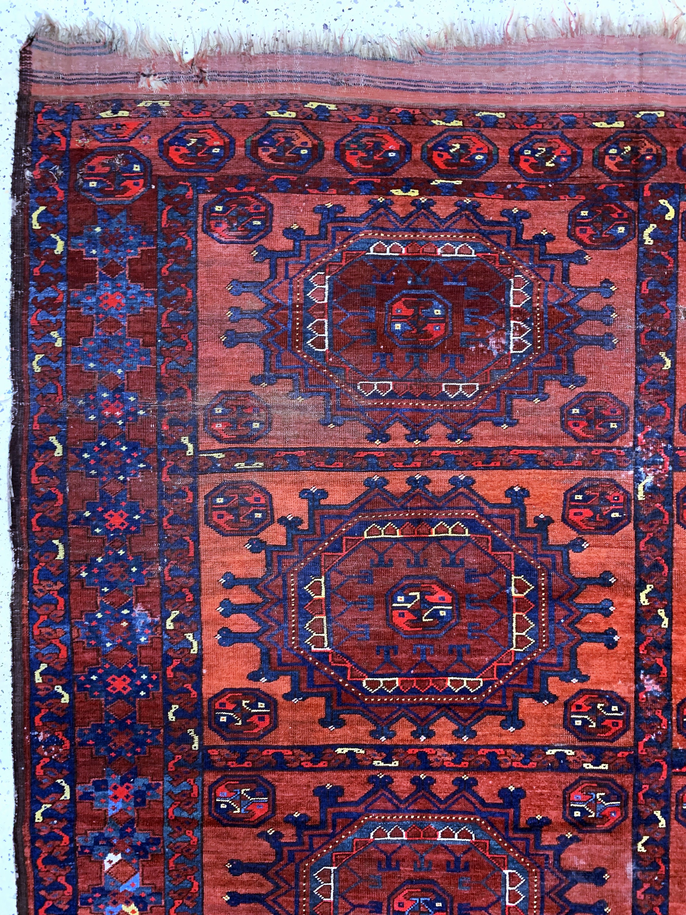 Detail c: Ersari antik, Turkmenistan, 19.Jhd, Wolle auf Wolle, ca. 293 x 226 cm, EHZ: 4