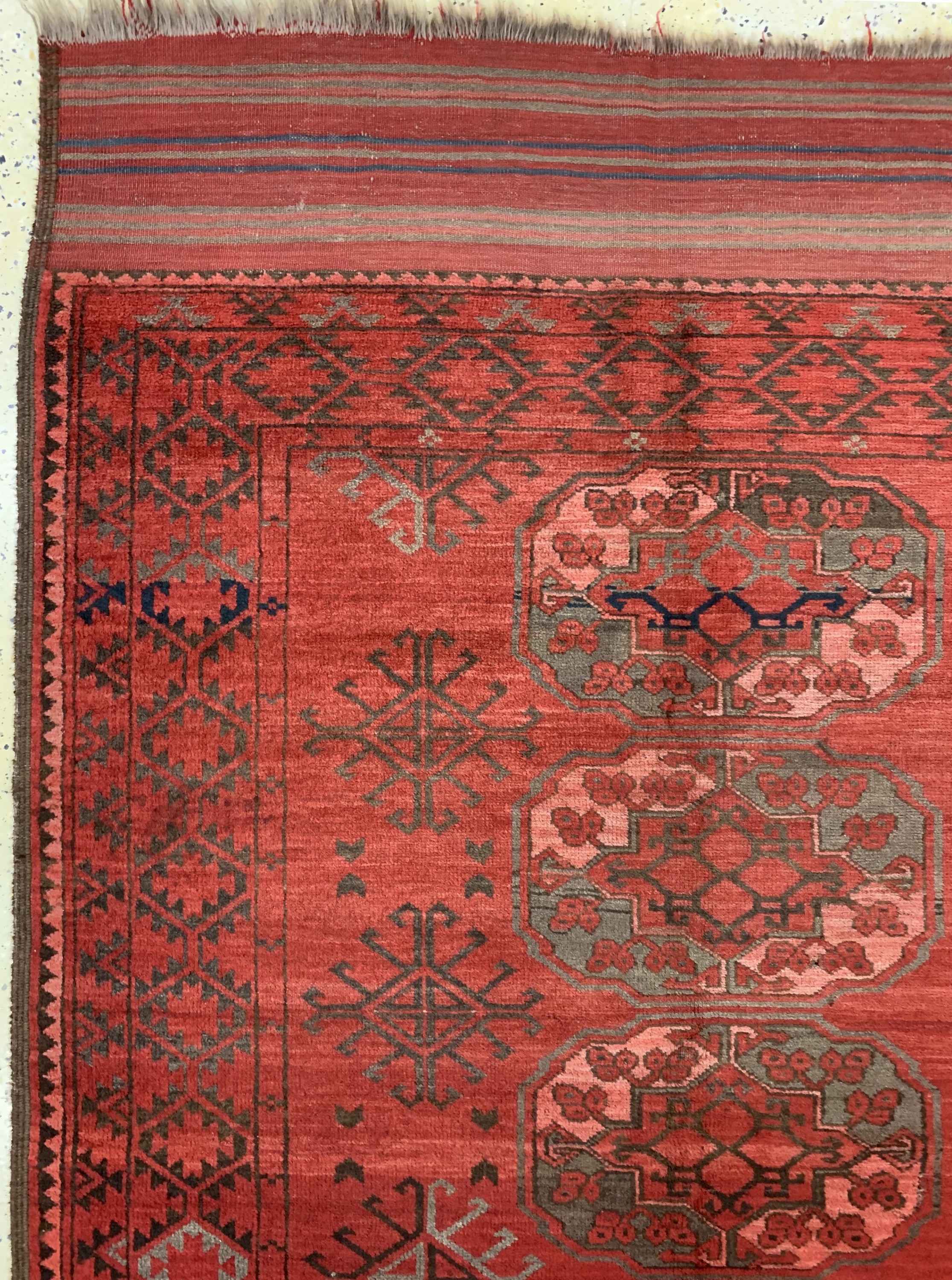 Detail d: Ersari antik, Turkmenistan, 19.Jhd, Wolle auf Wolle, ca. 263 x 229 cm, EHZ: 4
