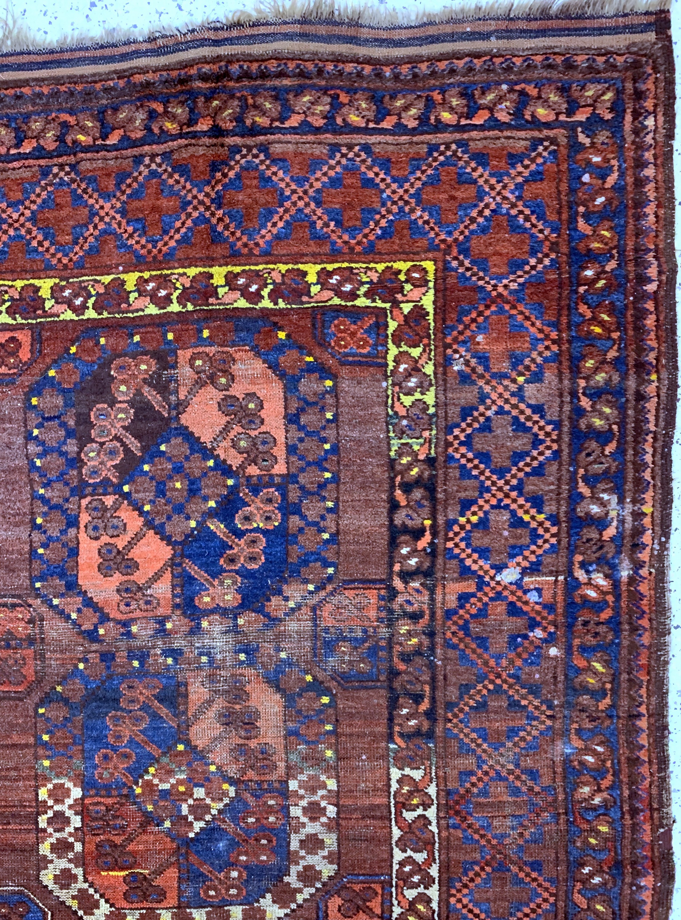 Detail e: Ersari antik, Turkmenistan, 19.Jhd, Wolle auf Wolle, ca. 354 x 287 cm, EHZ: 4