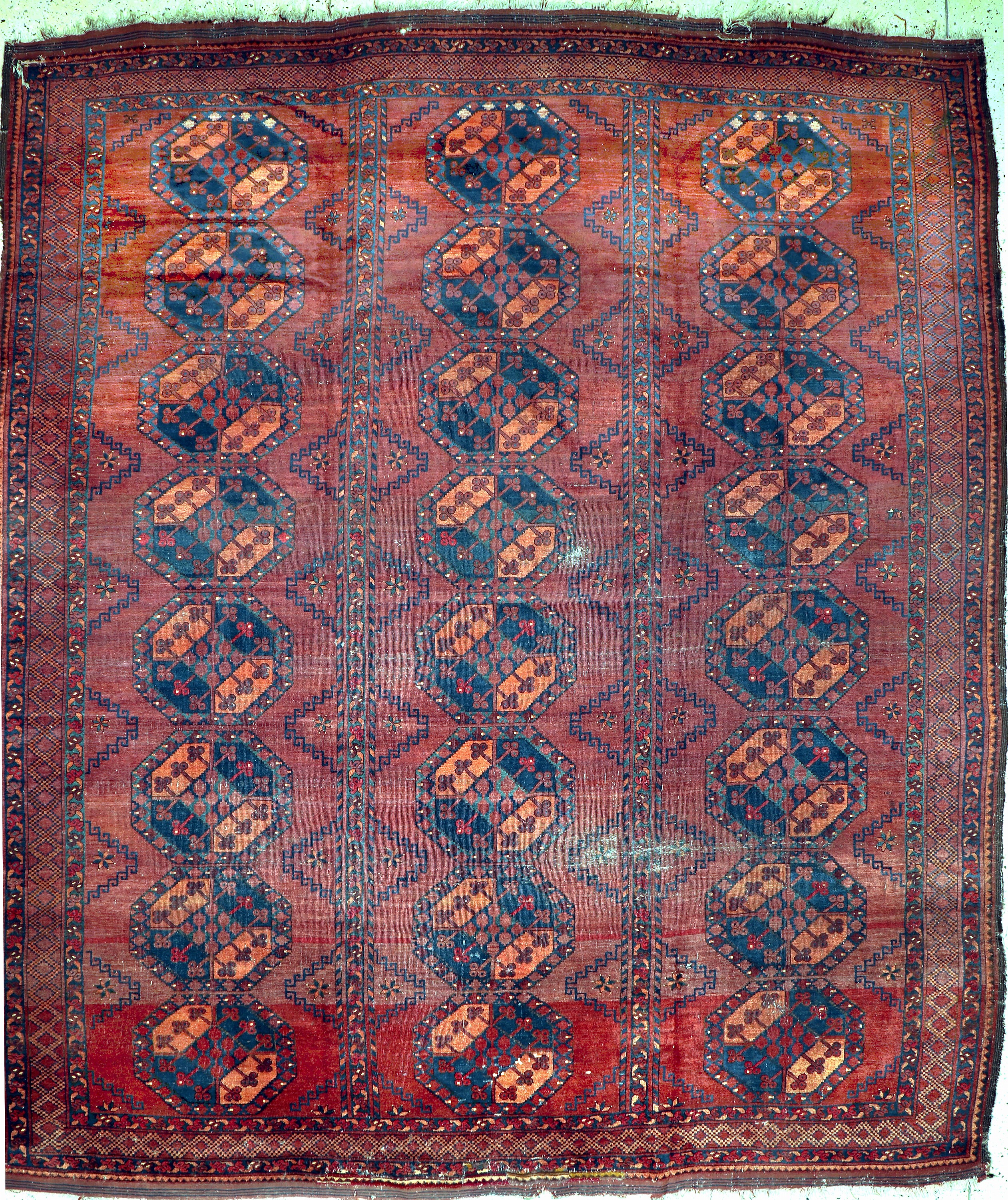 Ersari antik, Turkmenistan, 19.Jhd, Wolle auf Wolle, ca. 344 x 304 cm, EHZ: 4