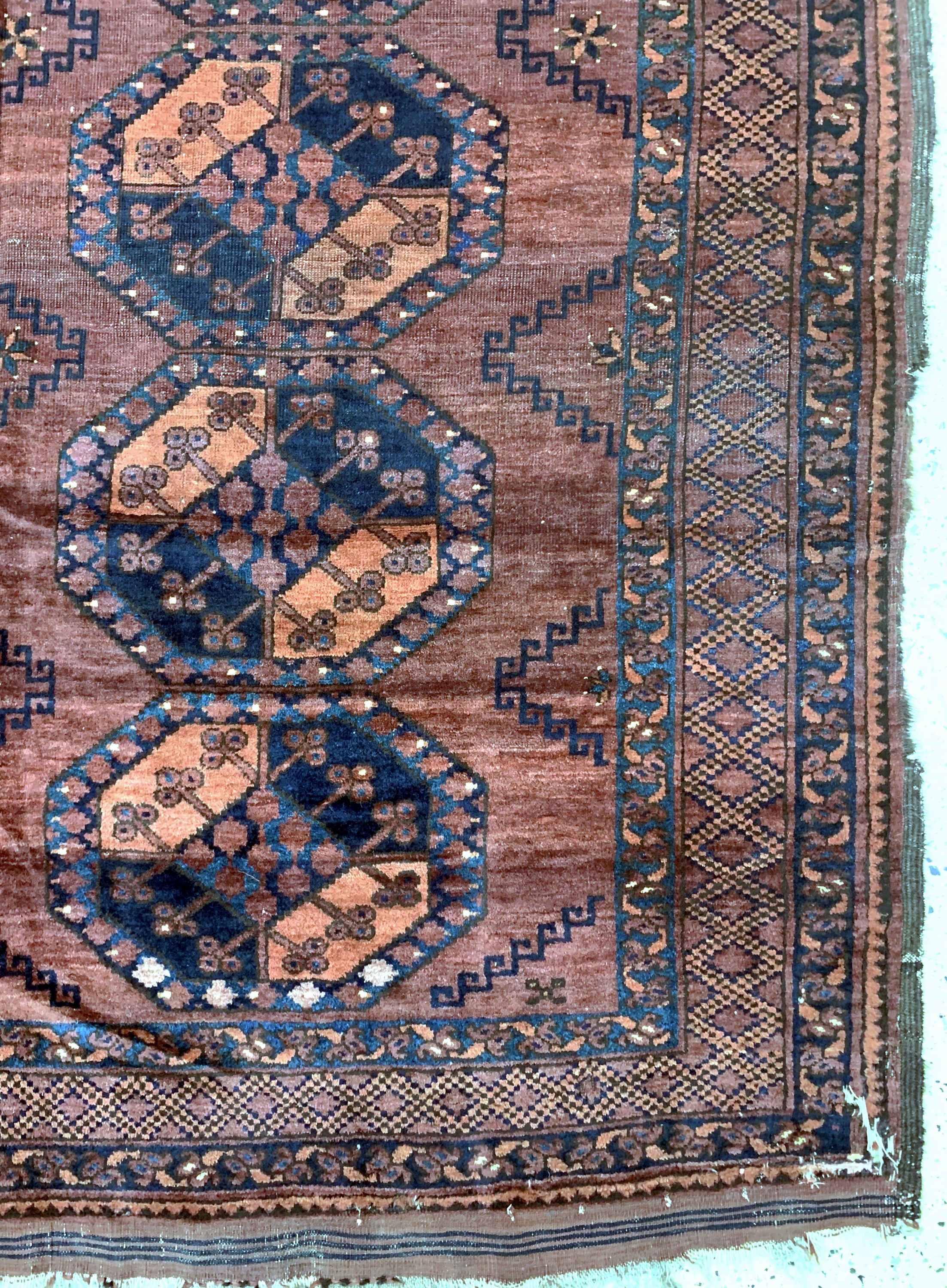 Detail a: Ersari antik, Turkmenistan, 19.Jhd, Wolle auf Wolle, ca. 344 x 304 cm, EHZ: 4