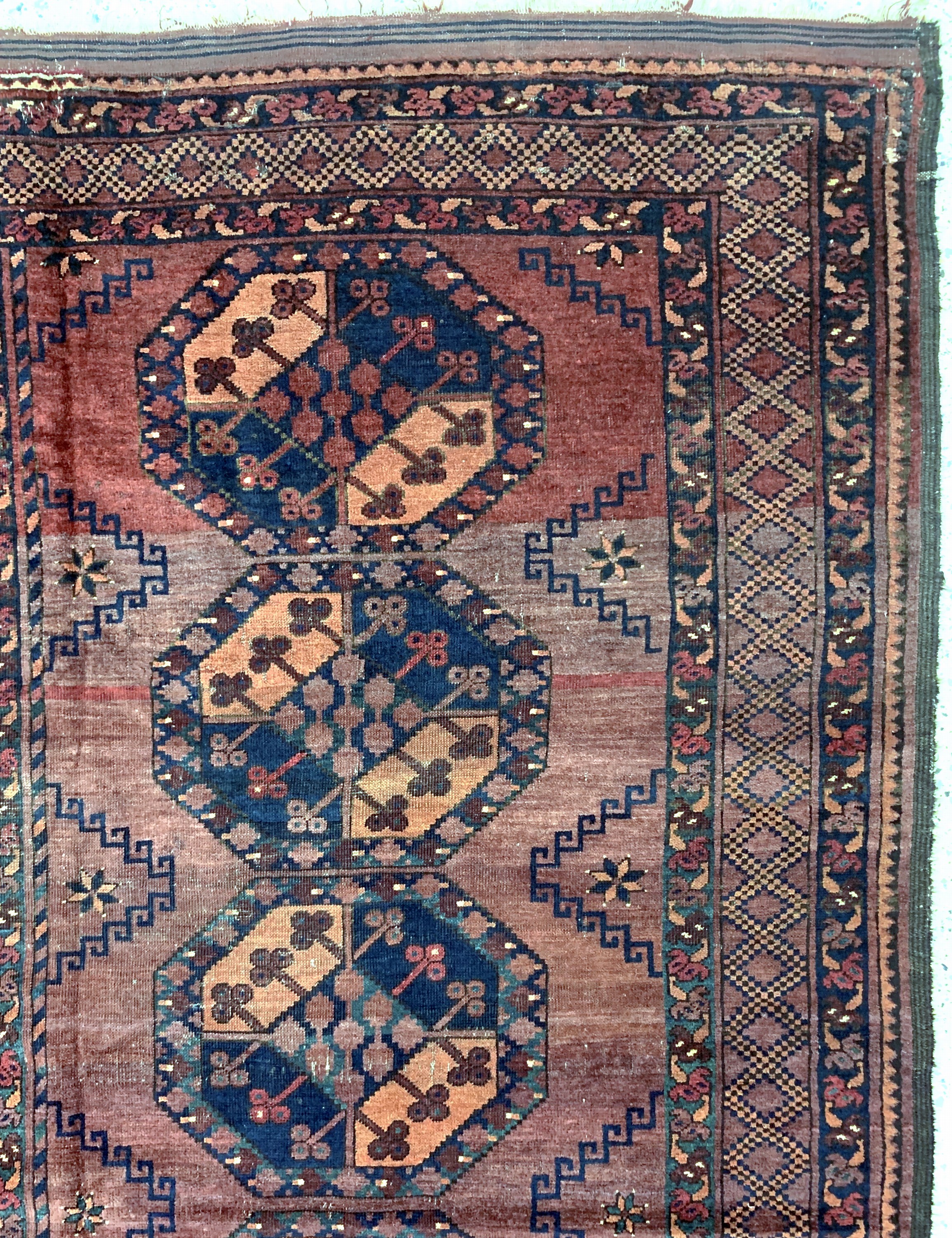 Detail d: Ersari antik, Turkmenistan, 19.Jhd, Wolle auf Wolle, ca. 344 x 304 cm, EHZ: 4