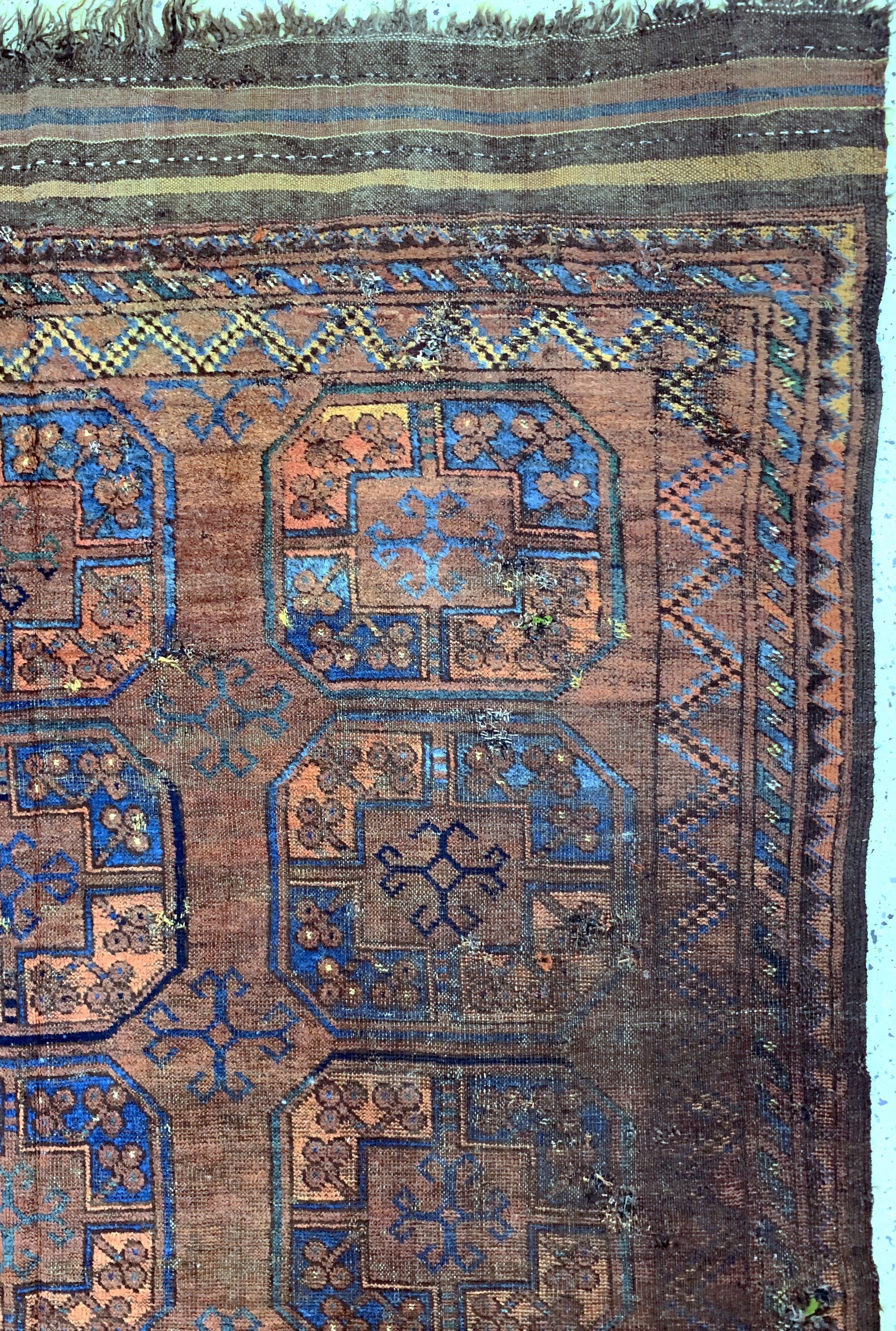 Detail d: Ersari antik, Turkmenistan, 19.Jhd, Wolle auf Wolle, ca. 293 x 190 cm, EHZ: 4