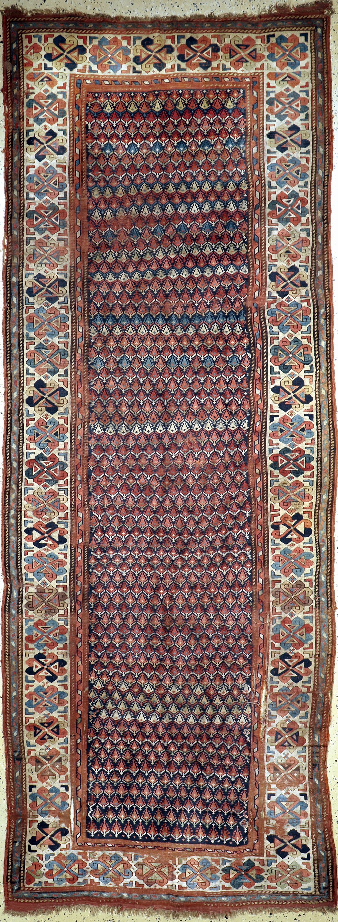 Antiker Shahsawan, Persien, 19.Jhd, Wolle auf Wolle, ca. 372 x 140 cm, EHZ: 4
