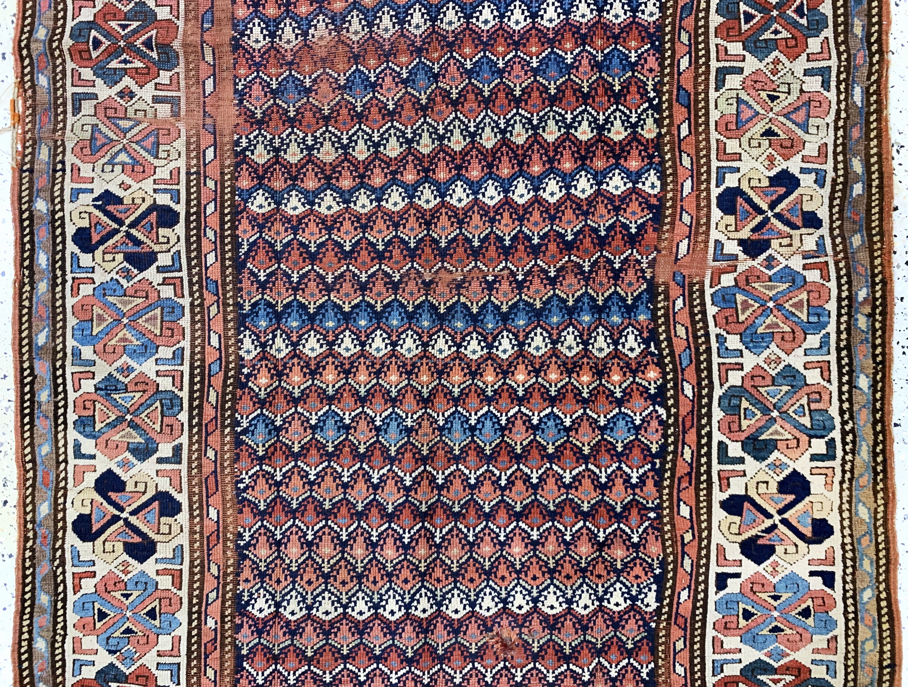 Detail b: Antiker Shahsawan, Persien, 19.Jhd, Wolle auf Wolle, ca. 372 x 140 cm, EHZ: 4