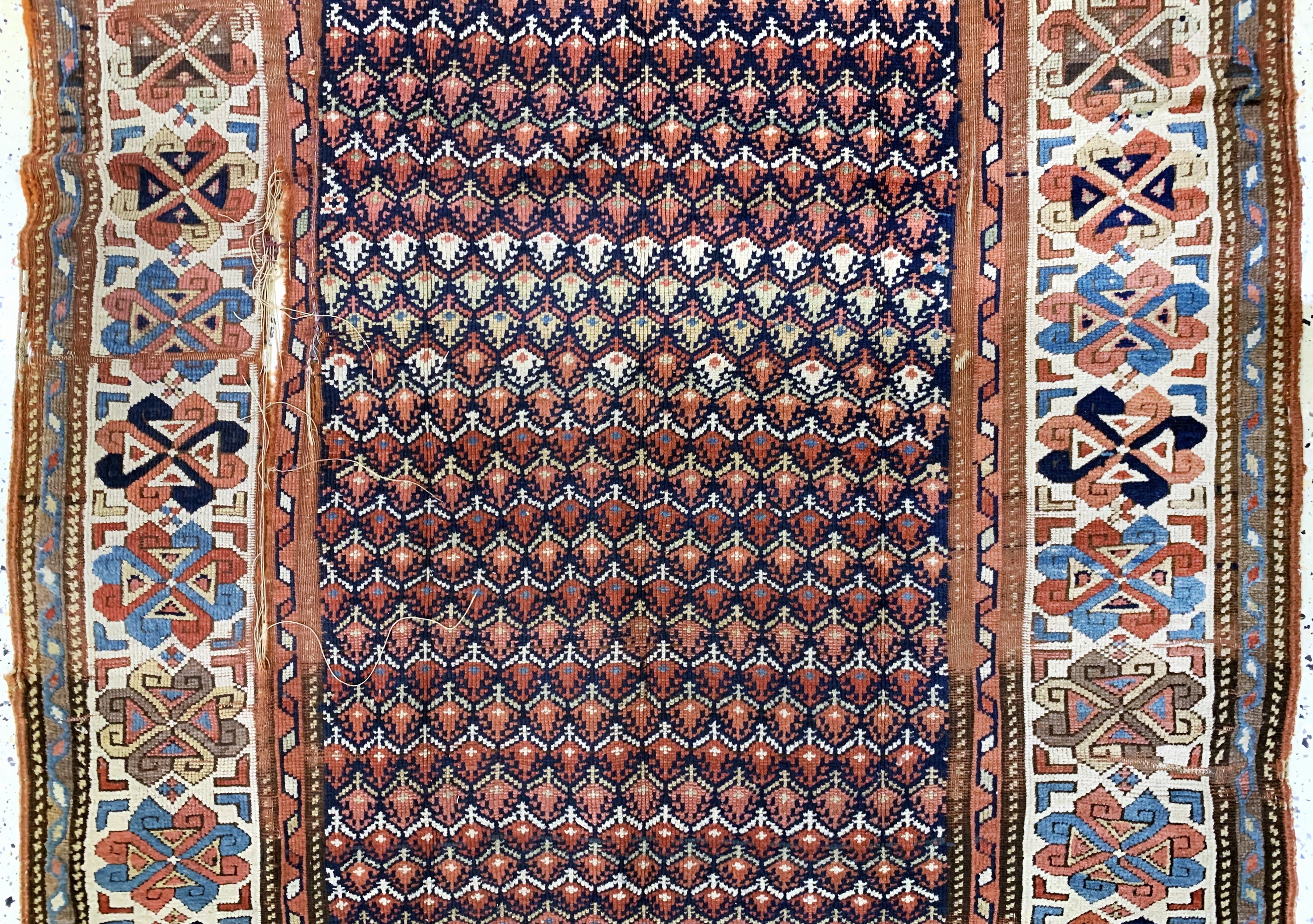 Detail d: Antiker Shahsawan, Persien, 19.Jhd, Wolle auf Wolle, ca. 372 x 140 cm, EHZ: 4