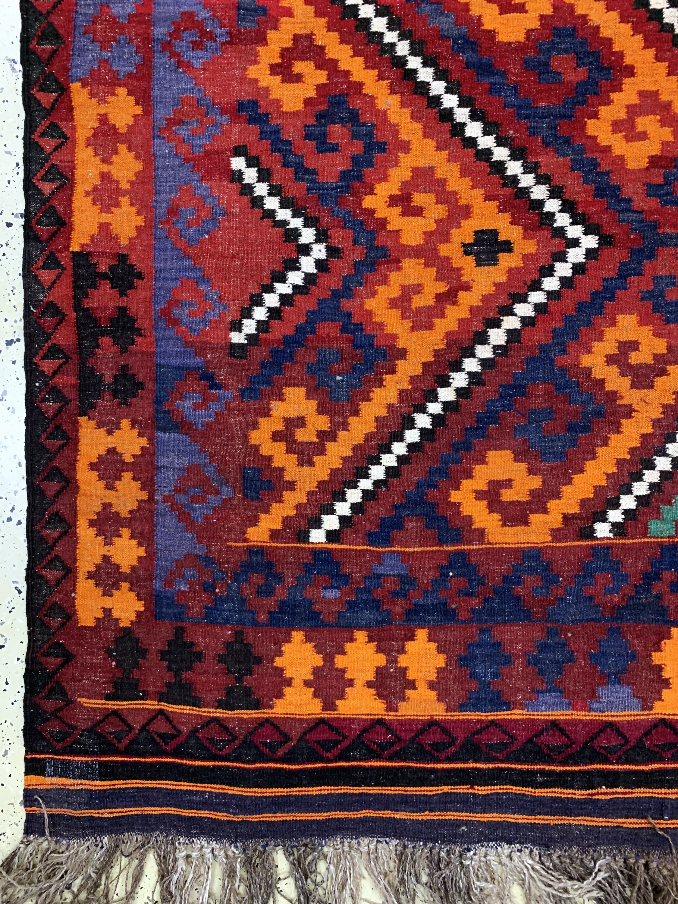 Detail b: Maymeneh Kelim, Afghanistan, Mitte 20.Jhd, Wolle auf Wolle, ca. 368 x 255 cm, EHZ: 4
