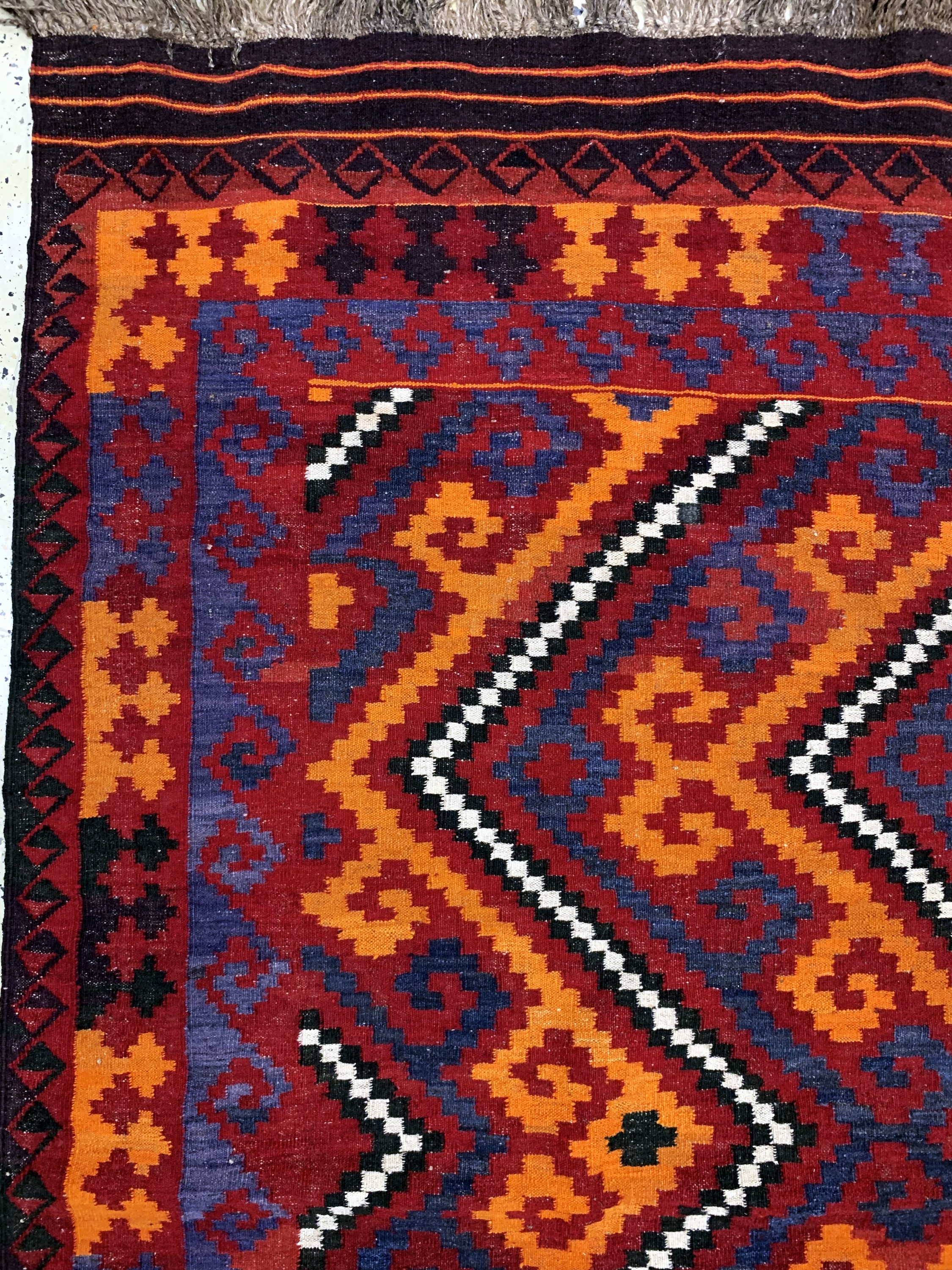 Detail c: Maymeneh Kelim, Afghanistan, Mitte 20.Jhd, Wolle auf Wolle, ca. 368 x 255 cm, EHZ: 4