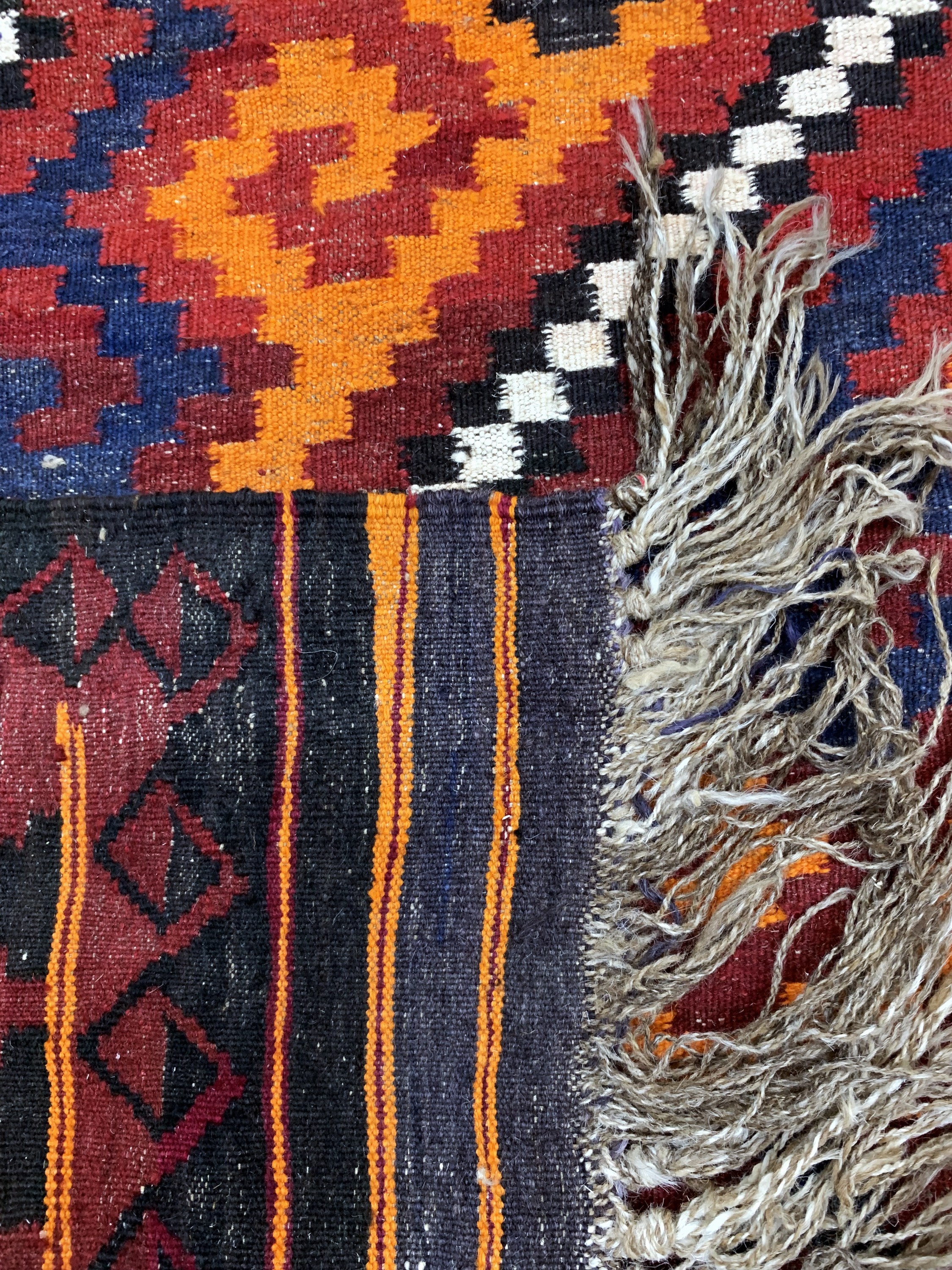 Detail g: Maymeneh Kelim, Afghanistan, Mitte 20.Jhd, Wolle auf Wolle, ca. 368 x 255 cm, EHZ: 4