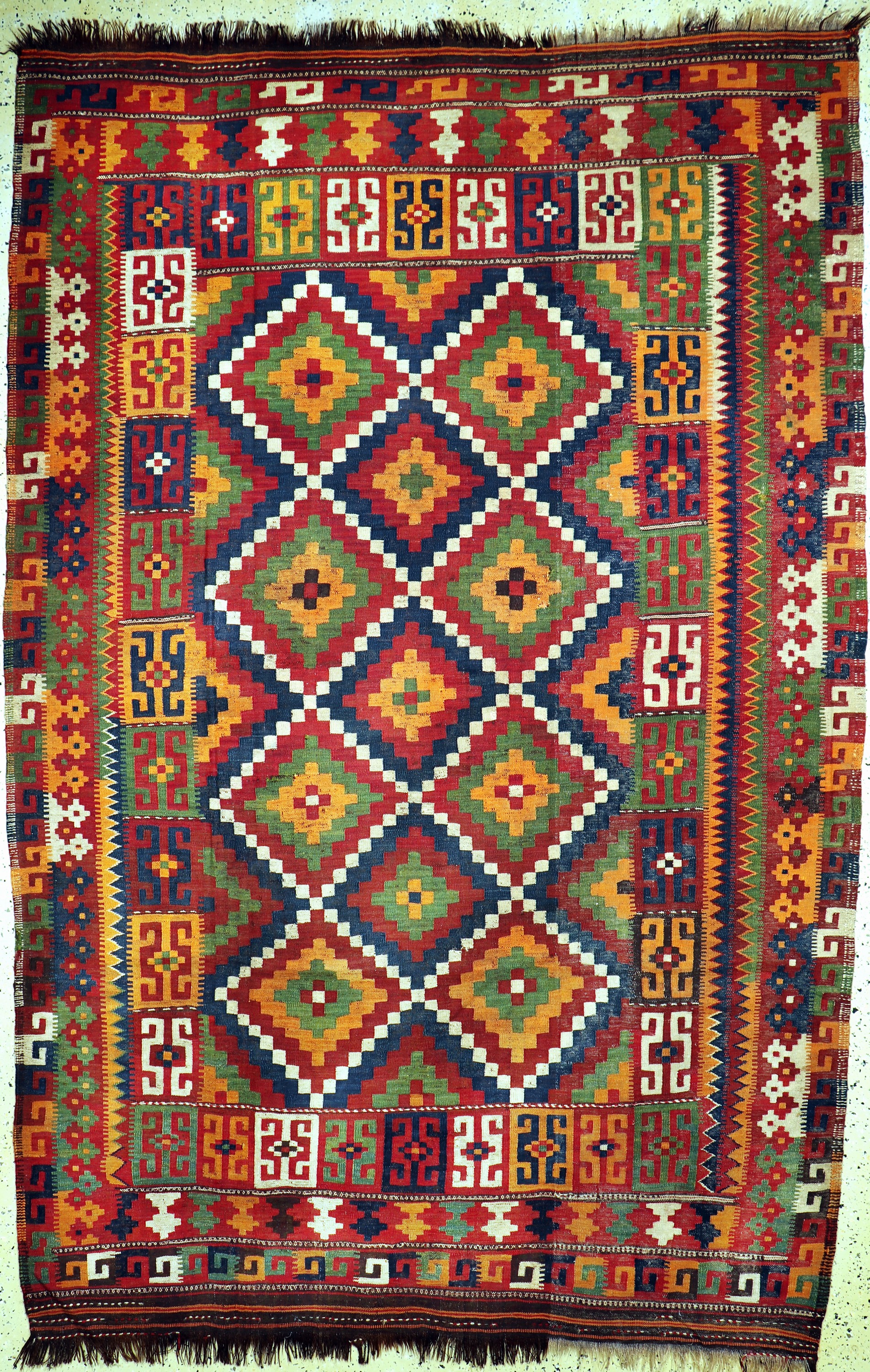 Uzbek Kelim antik, Uzbekistan, 19.Jhd, Wolle auf Wolle, ca. 307 x 209 cm, EHZ: 3
