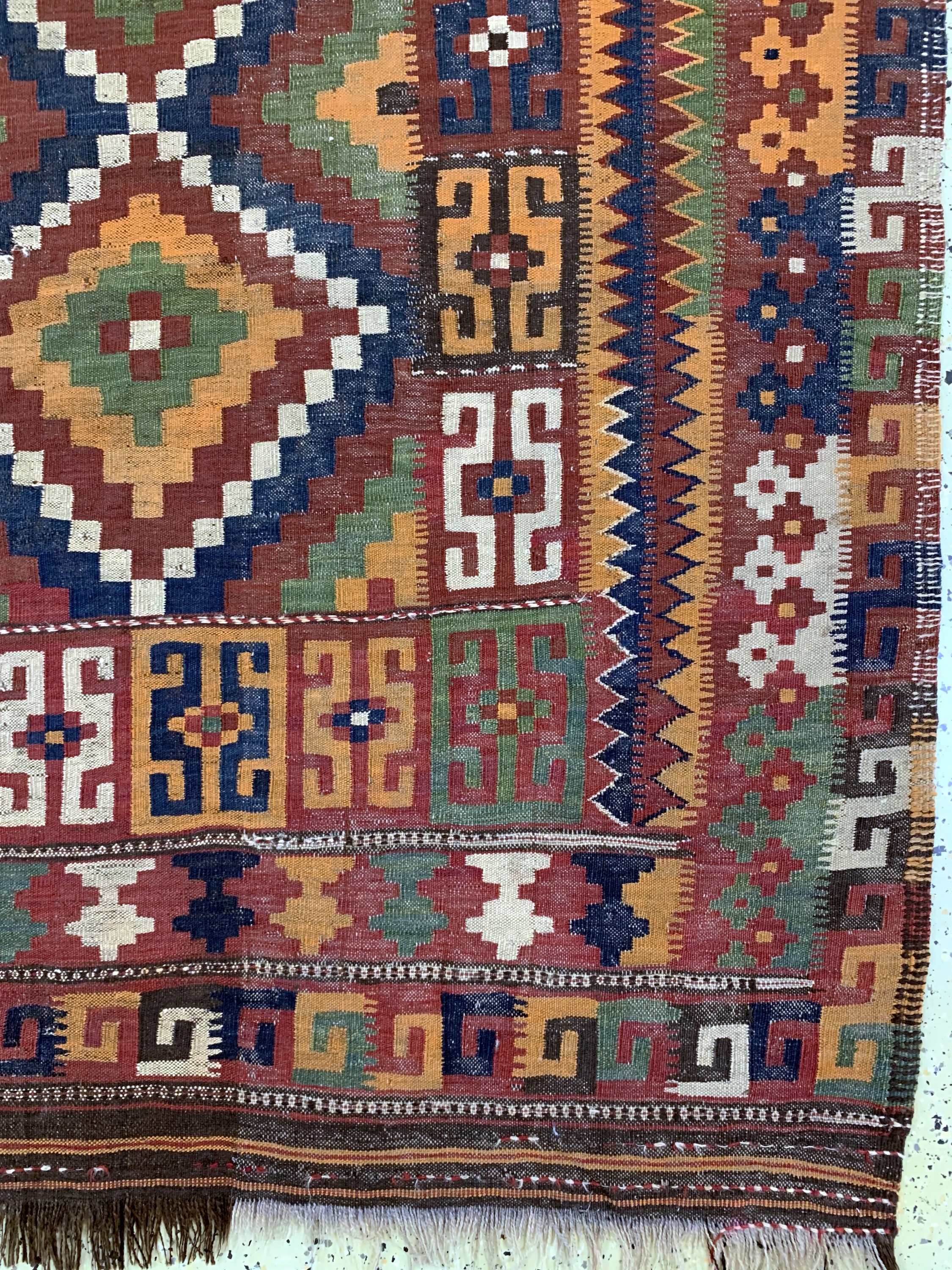 Detail a: Uzbek Kelim antik, Uzbekistan, 19.Jhd, Wolle auf Wolle, ca. 307 x 209 cm, EHZ: 3