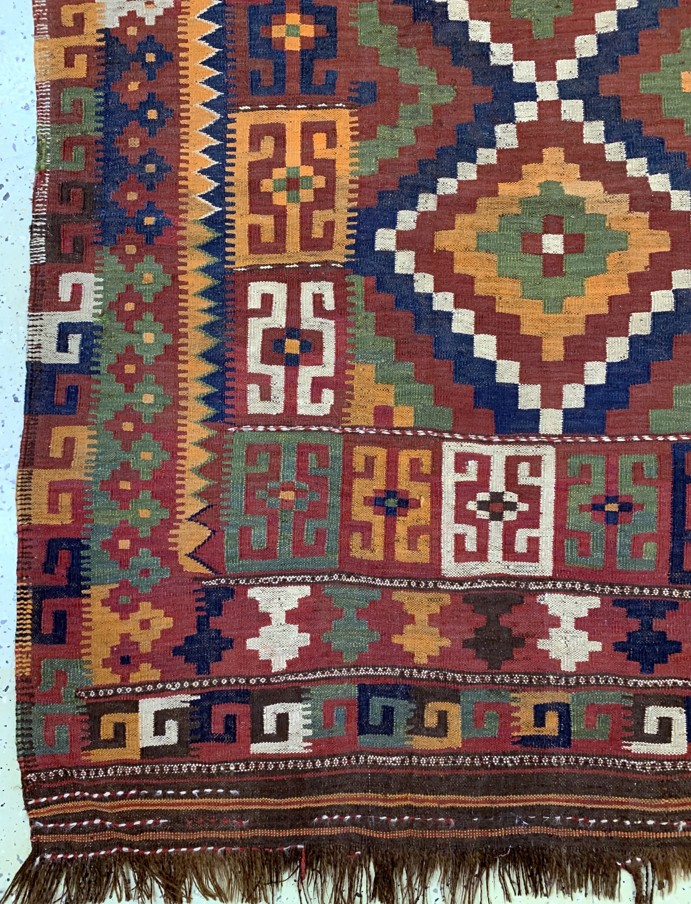 Detail b: Uzbek Kelim antik, Uzbekistan, 19.Jhd, Wolle auf Wolle, ca. 307 x 209 cm, EHZ: 3