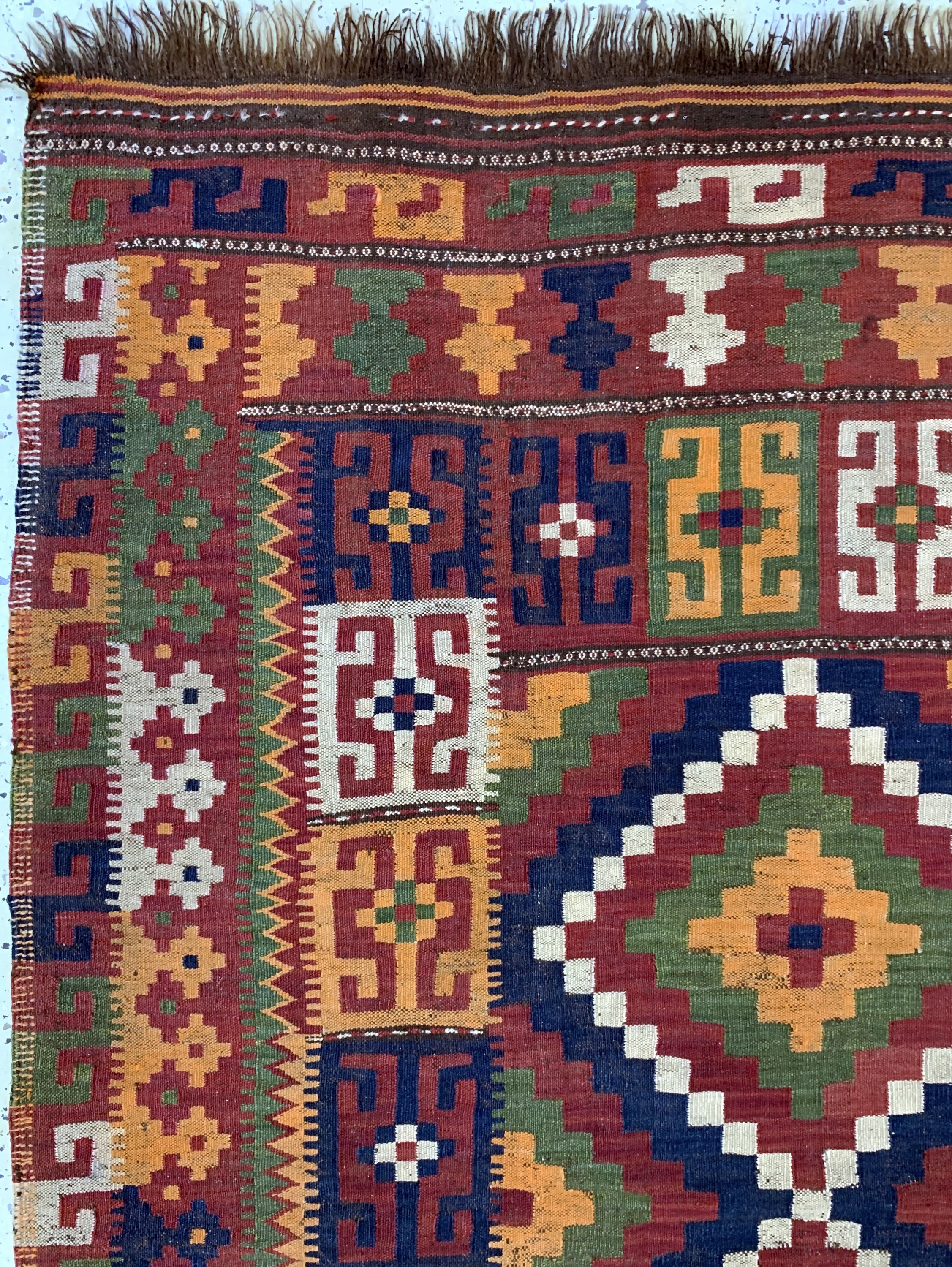 Detail d: Uzbek Kelim antik, Uzbekistan, 19.Jhd, Wolle auf Wolle, ca. 307 x 209 cm, EHZ: 3