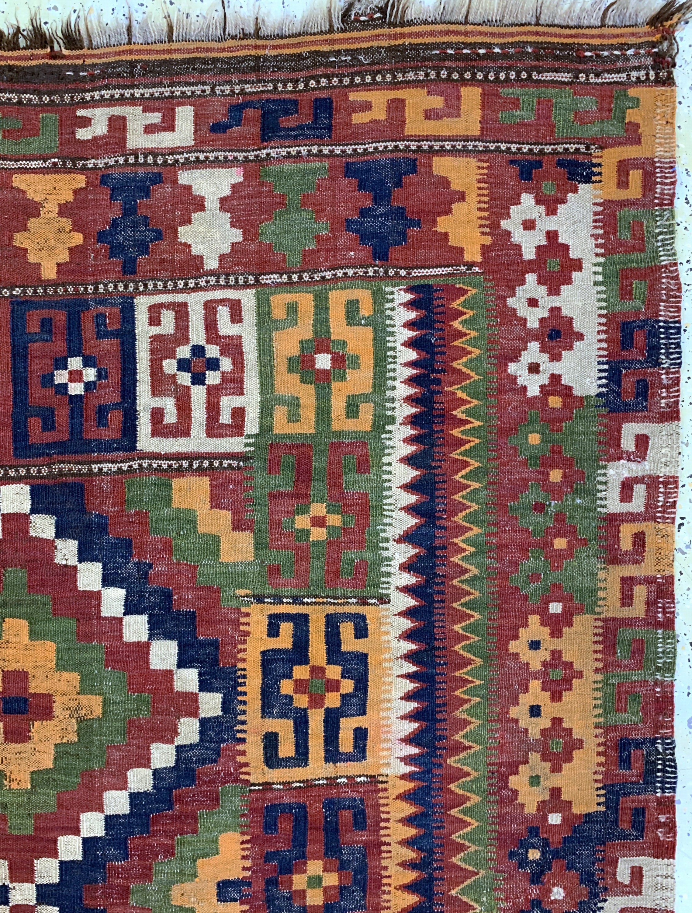 Detail e: Uzbek Kelim antik, Uzbekistan, 19.Jhd, Wolle auf Wolle, ca. 307 x 209 cm, EHZ: 3