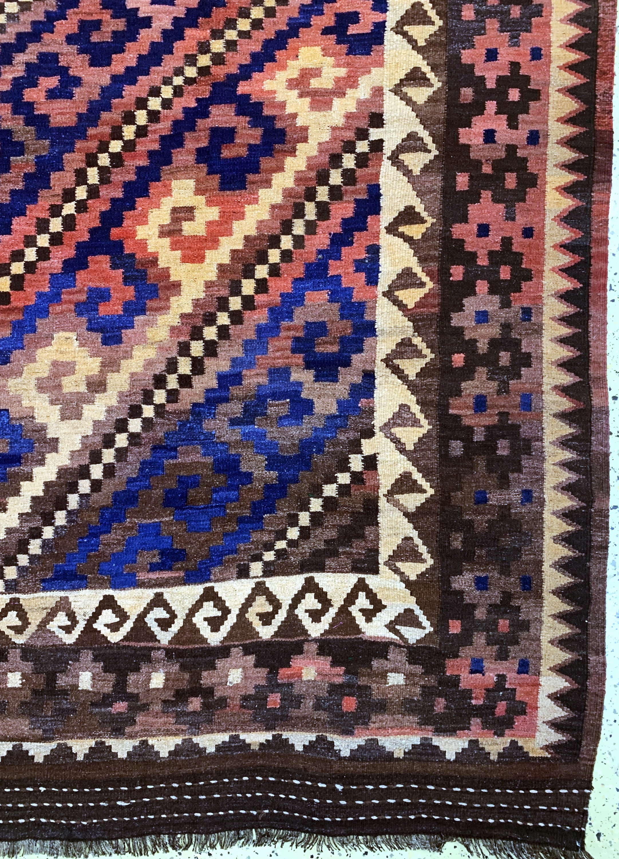Detail a: Uzbek Kelim, Uzbekistan, Anfang 20.Jhd, Wolle auf Wolle, ca. 530 x 300 cm, EHZ: 2