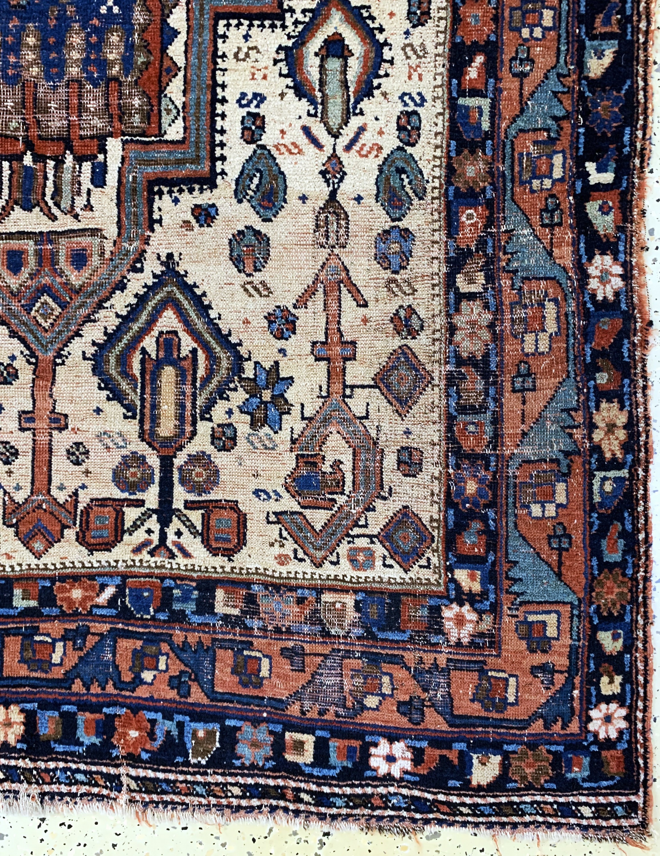 Detail a: Afschar antik, Persien, 19.Jhd, Wolle auf Wolle, ca. 181 x 150 cm, EHZ: 4