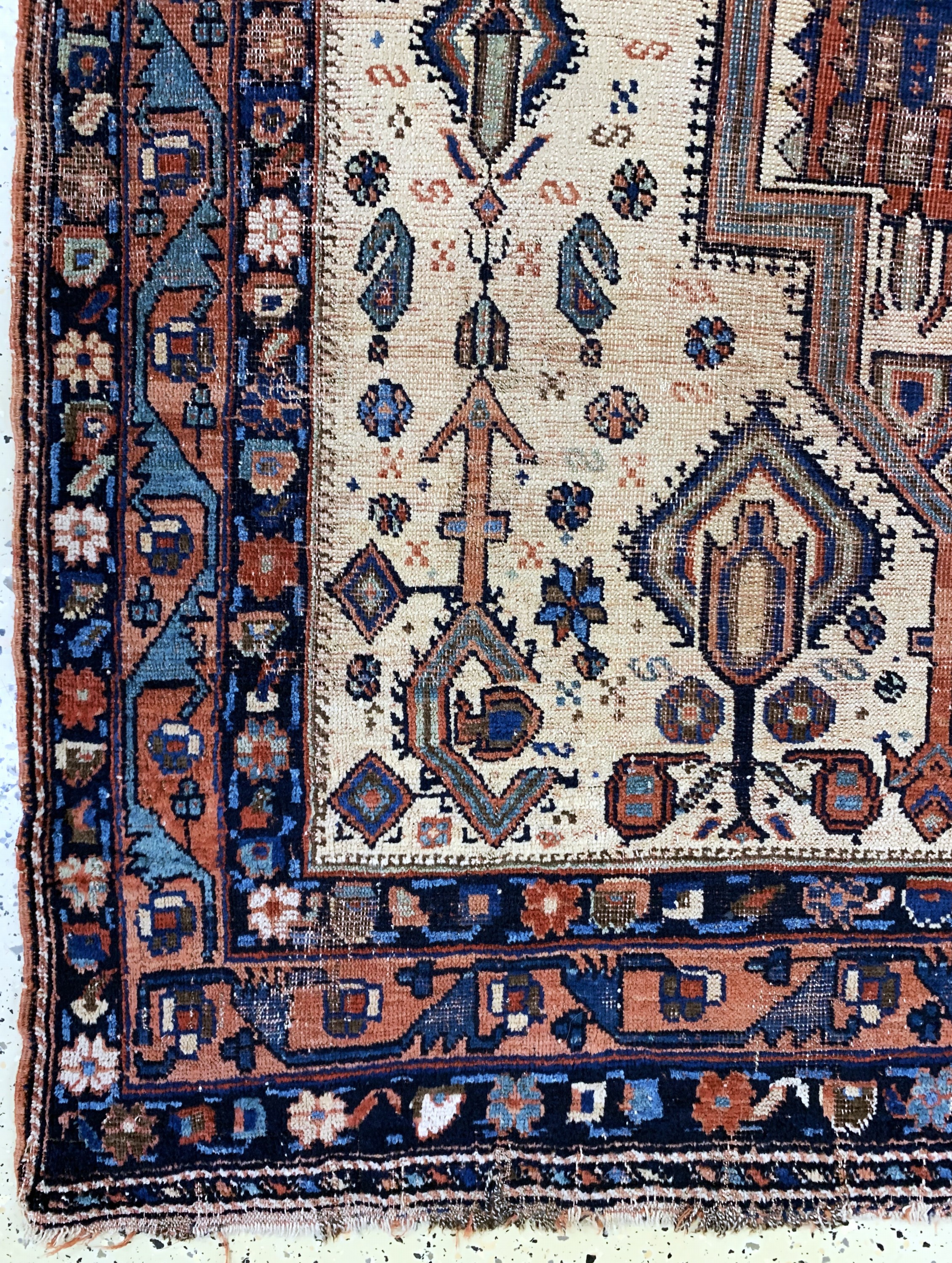 Detail b: Afschar antik, Persien, 19.Jhd, Wolle auf Wolle, ca. 181 x 150 cm, EHZ: 4