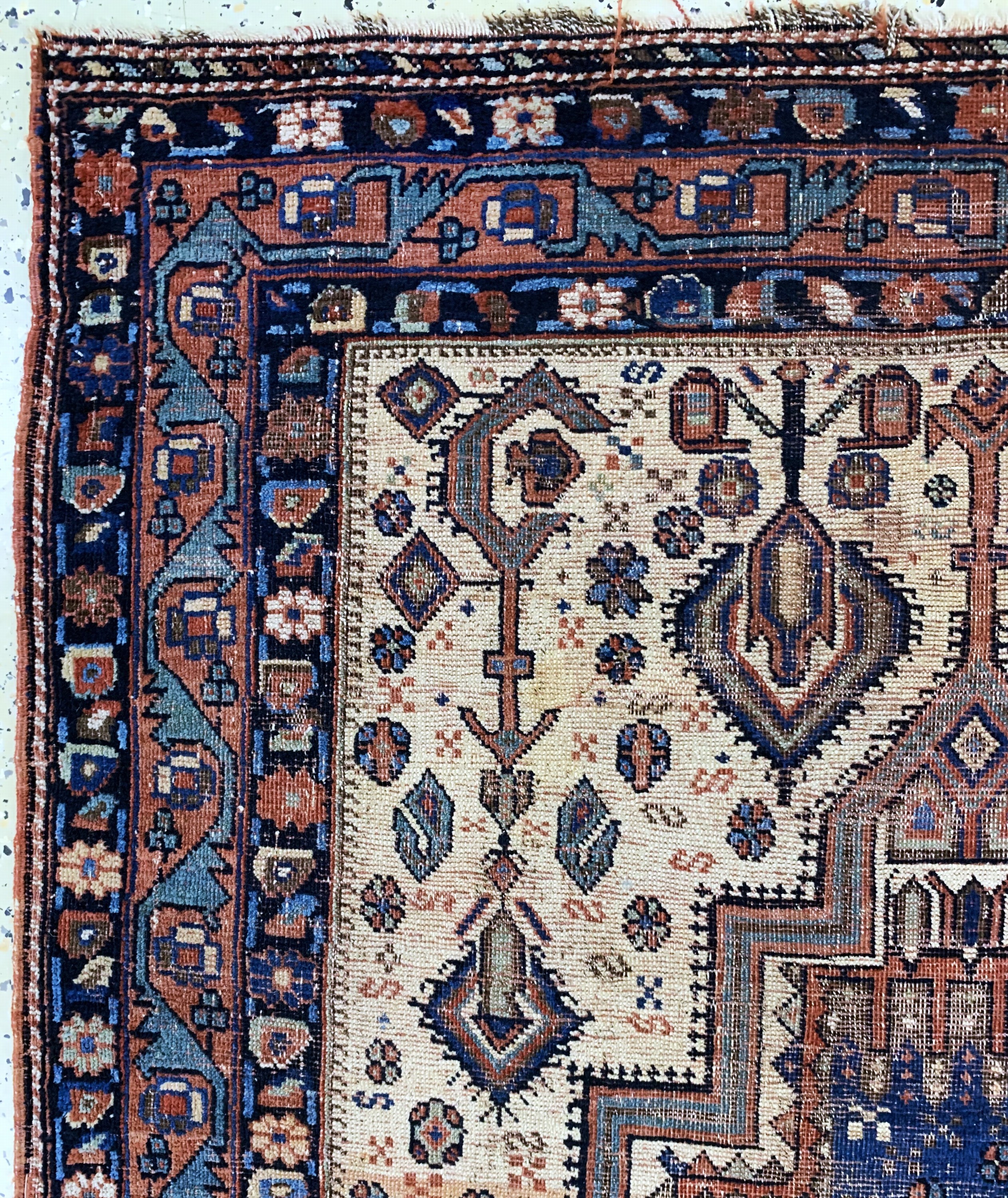 Detail d: Afschar antik, Persien, 19.Jhd, Wolle auf Wolle, ca. 181 x 150 cm, EHZ: 4