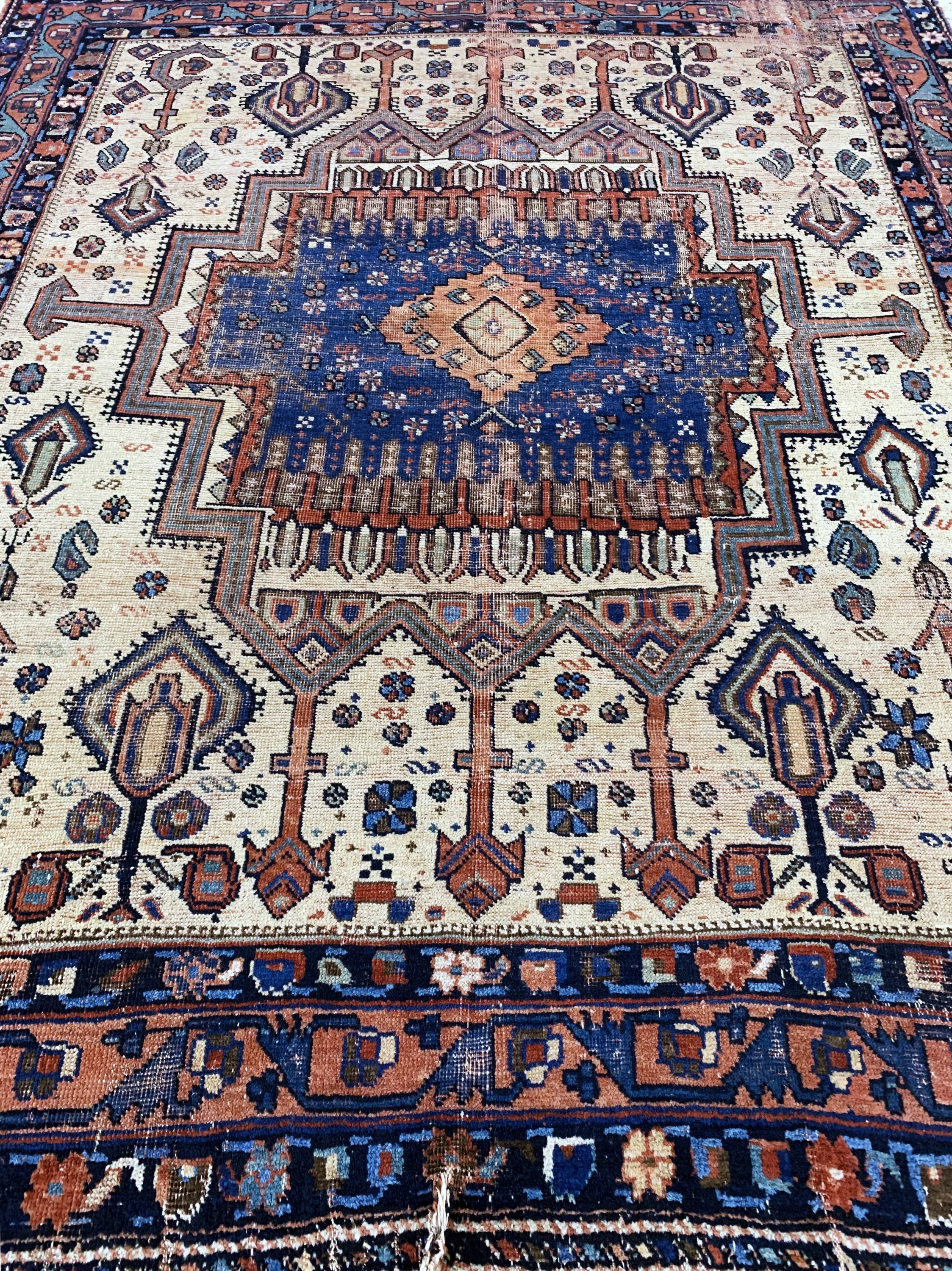 Detail f: Afschar antik, Persien, 19.Jhd, Wolle auf Wolle, ca. 181 x 150 cm, EHZ: 4